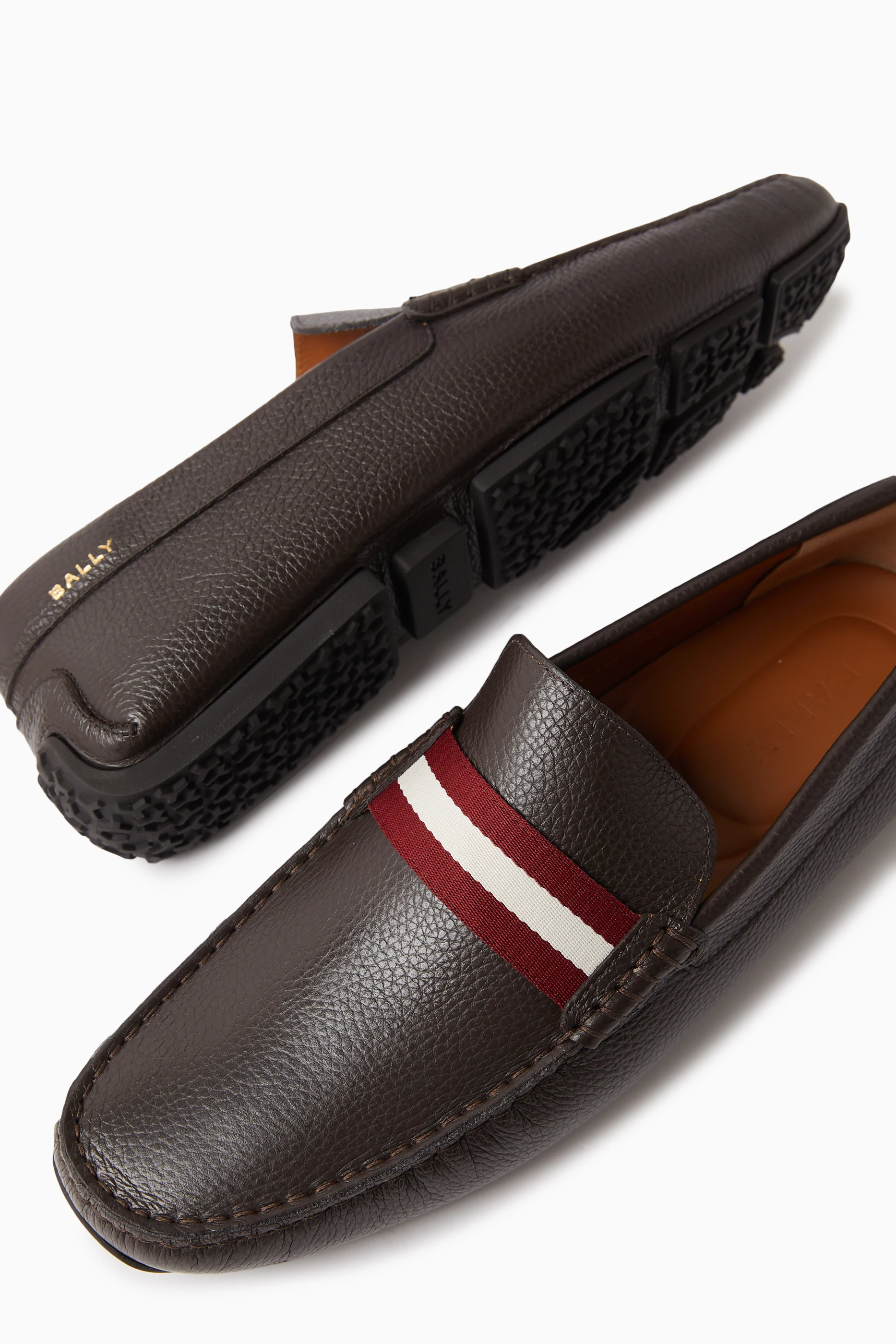 【期間限定お試し価格】 Perthy Brown Bally Buy Driver For Leather Grained in Shoes 靴
