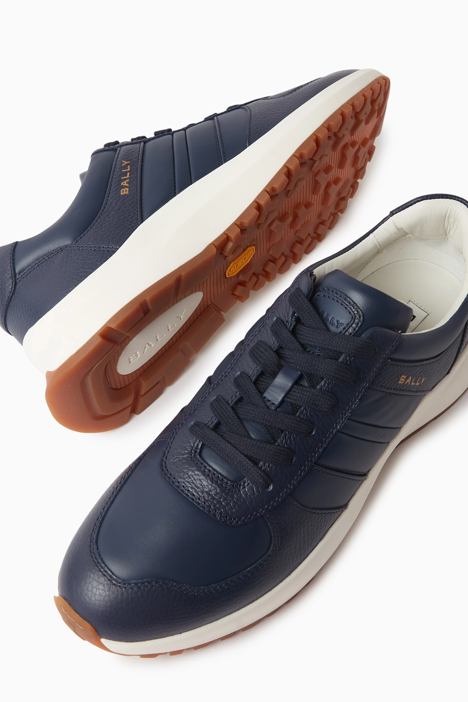 Navy blue bally sneakers cheap