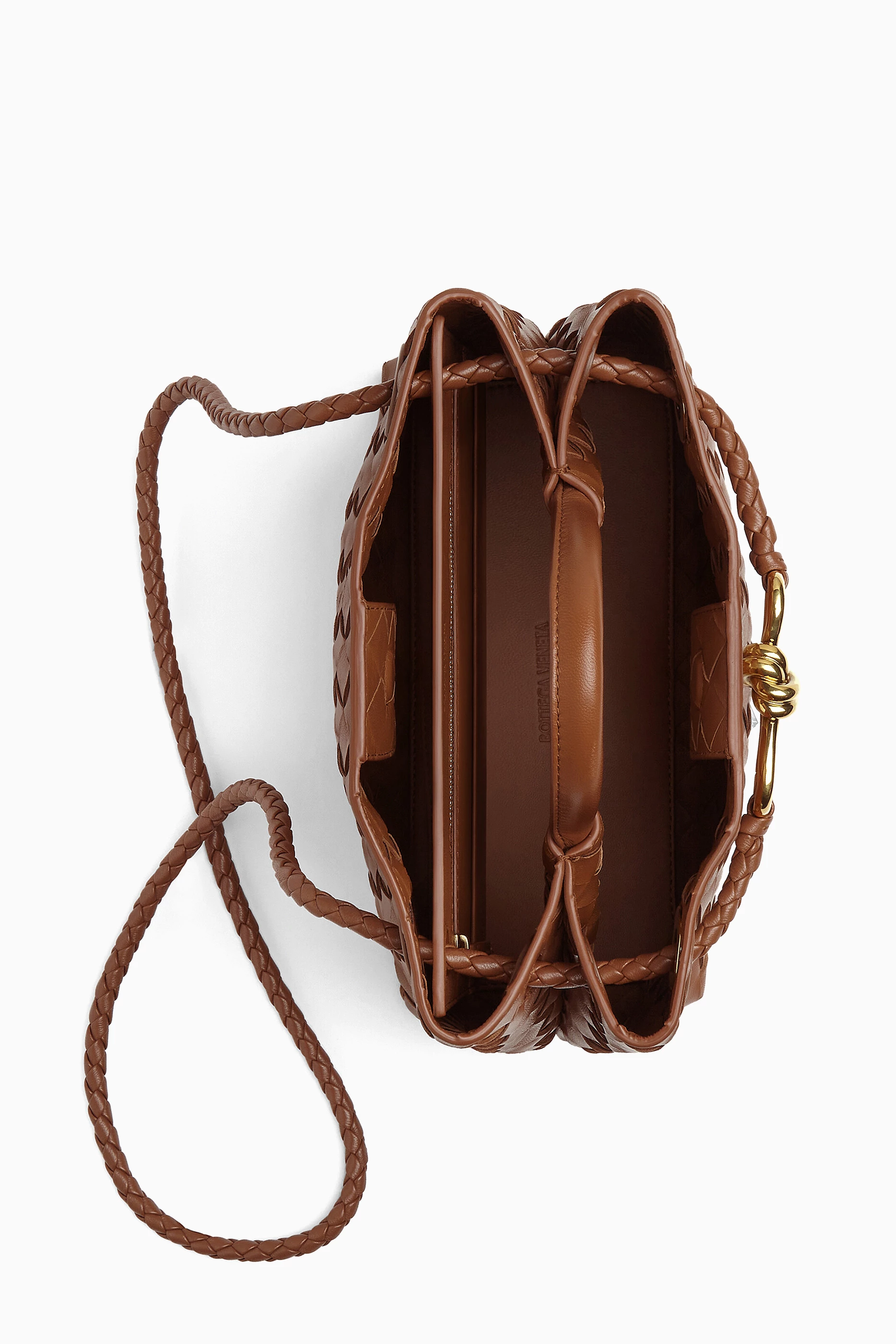 Buy Bottega Veneta Brown Small Andiamo Bag in Intrecciato