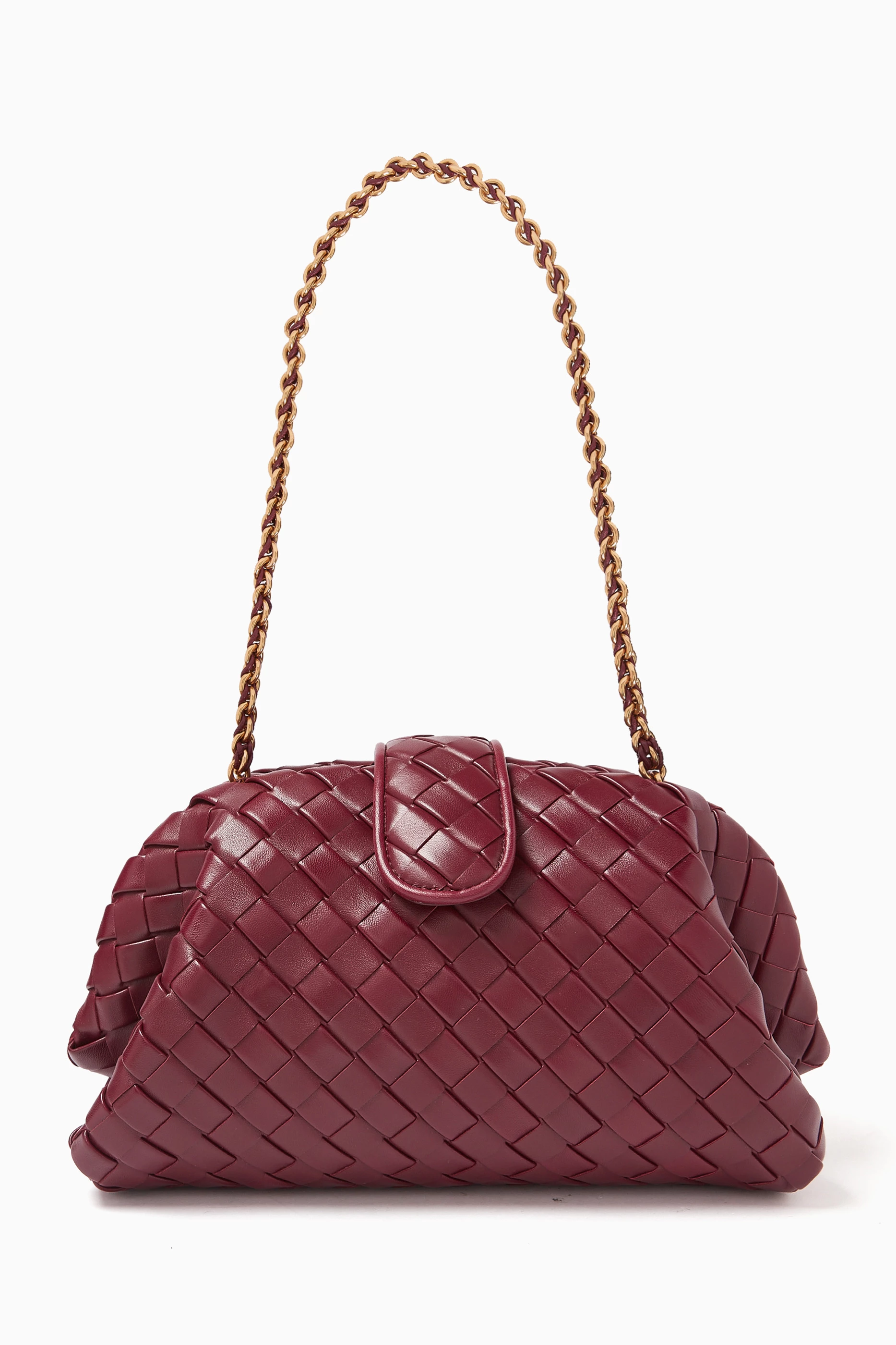 Buy Bottega Veneta Burgundy Lauren 1980 Teen Chain Bag in