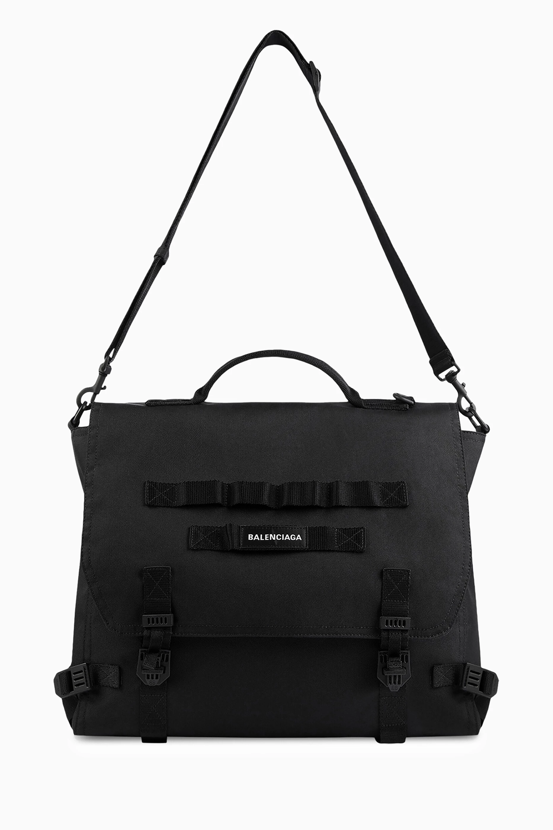 Buy Balenciaga Black Large Army Messenger Bag in Recycled