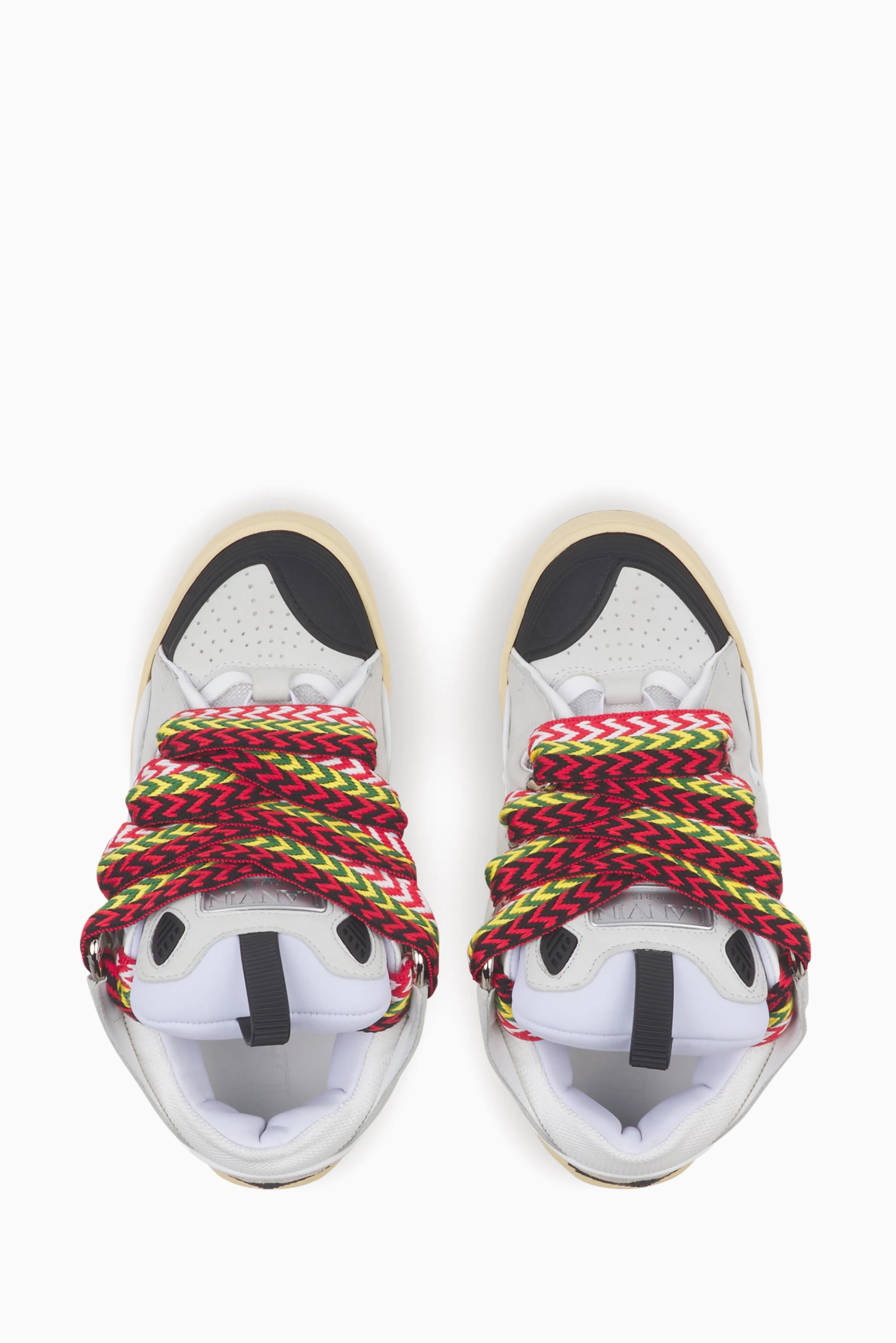 Buy Lanvin White Curb Sneakers in Leather For Women Online