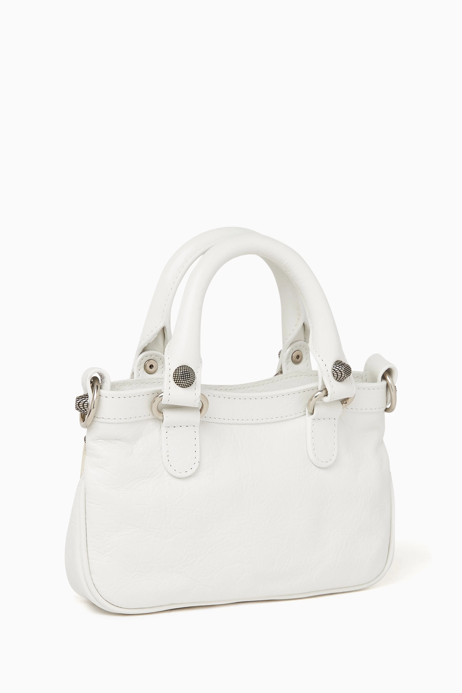 バッグ BALENCIAGA Neo Classic City Bag White Balenciaga White Crocodile Embossed Neo Classic Small Bag