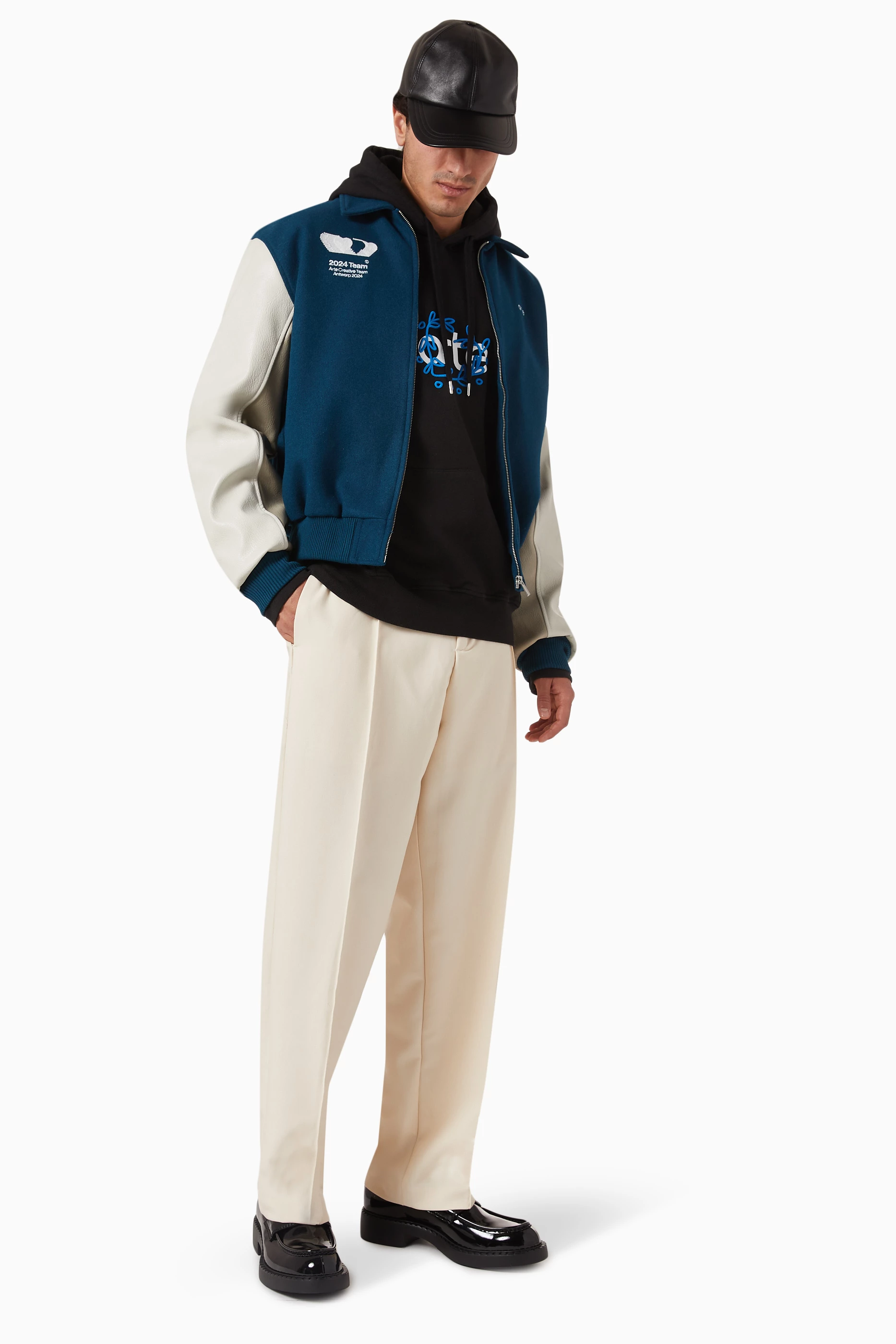 Buy Arte Antwerp Green Jonah Team Jacket in Wool-blend For Men