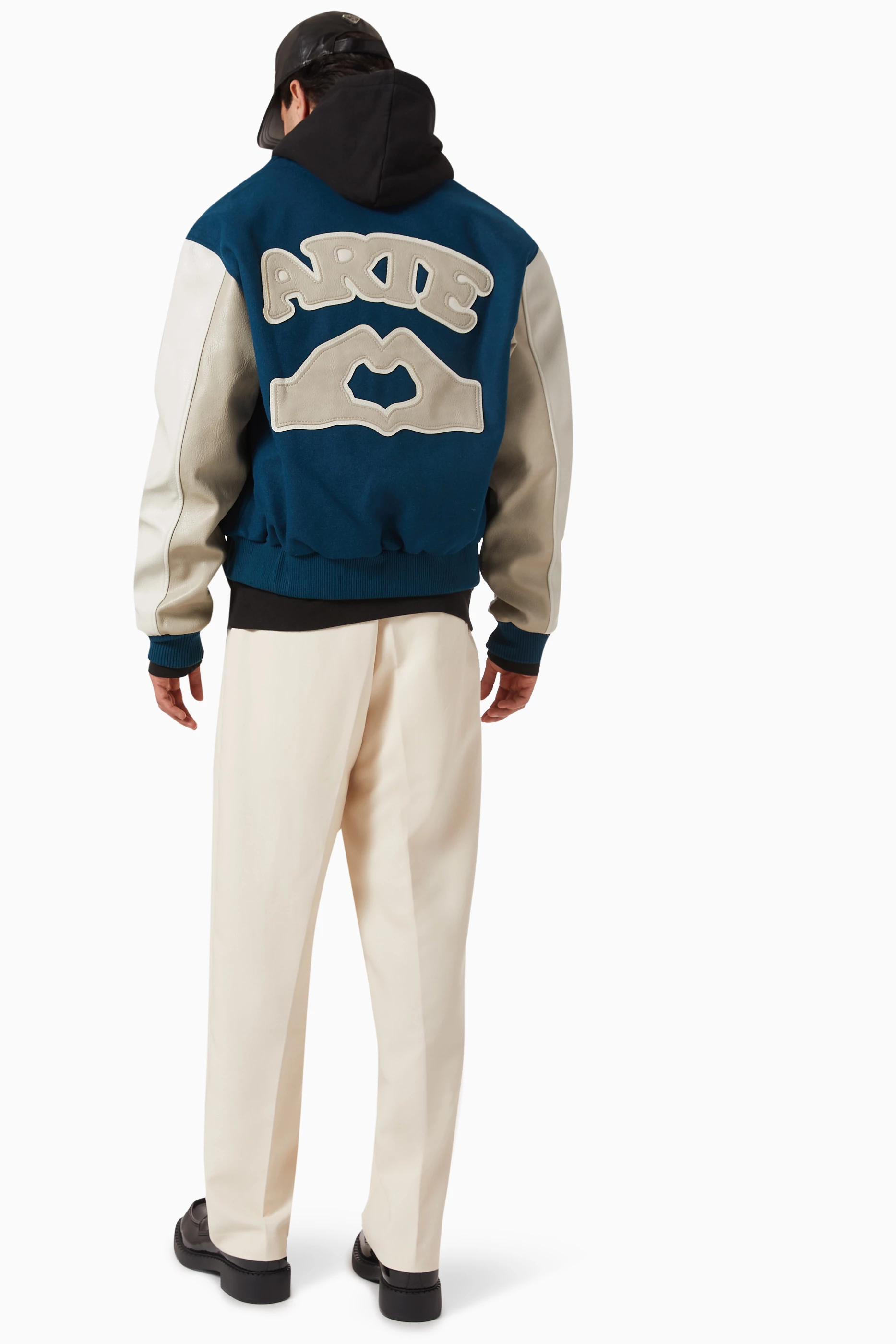 Buy Arte Antwerp Green Jonah Team Jacket in Wool-blend For Men