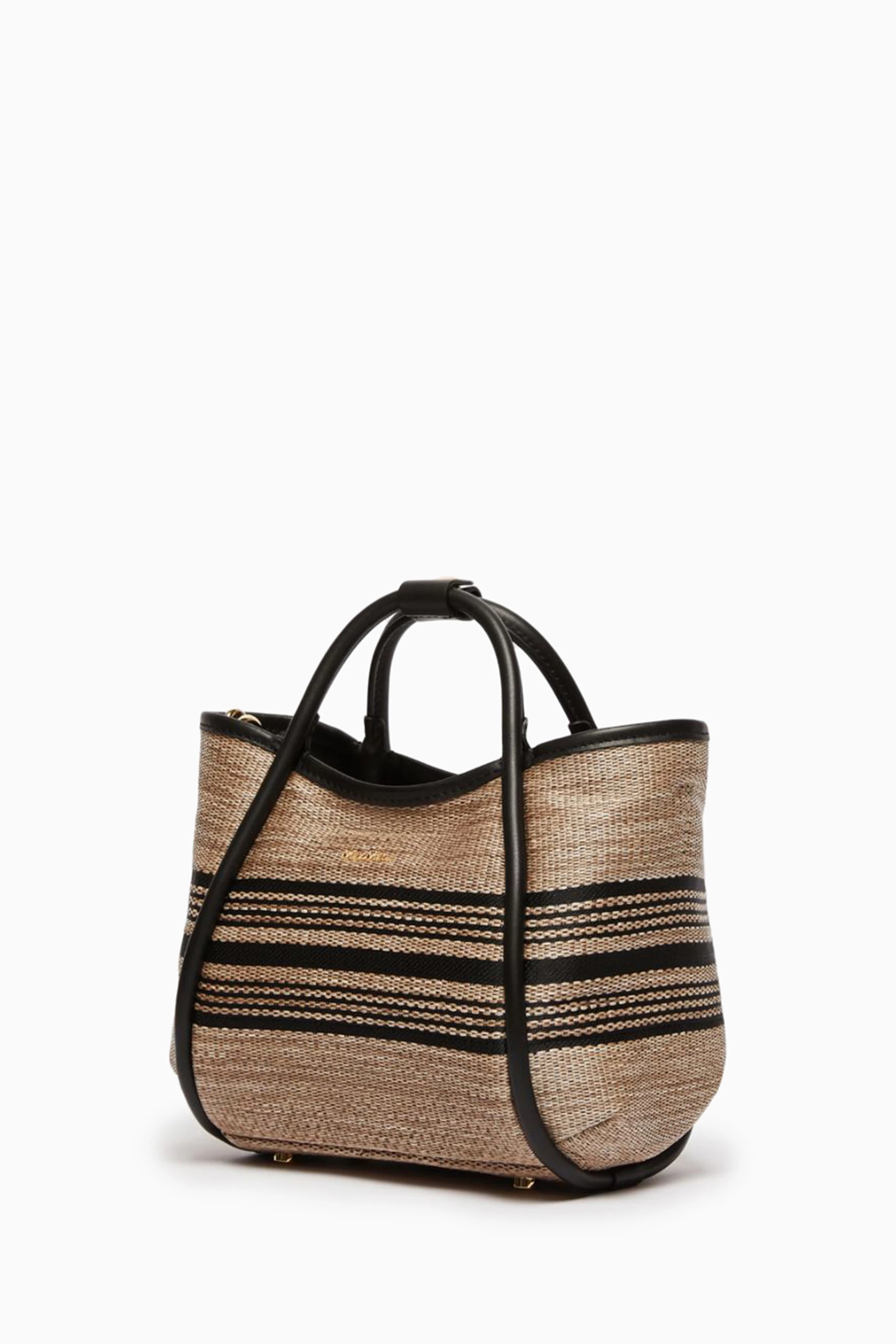 Buy Max Mara Neutral Extra Small Marine Bag in Jacquard For