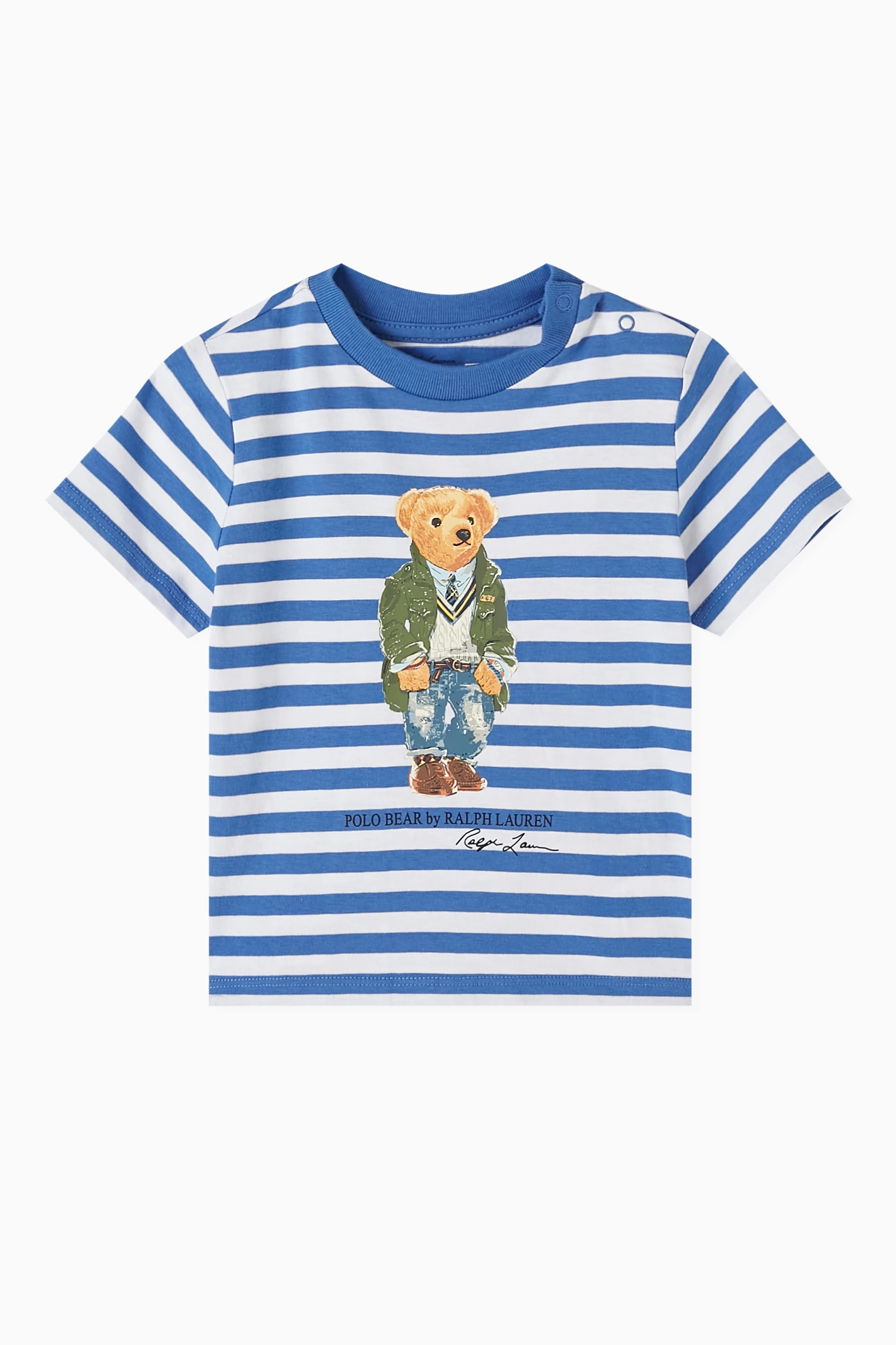Buy Polo Ralph Lauren Blue Polo Bear T shirt in Cotton jersey For Baby Boys Online Ounass Saudi