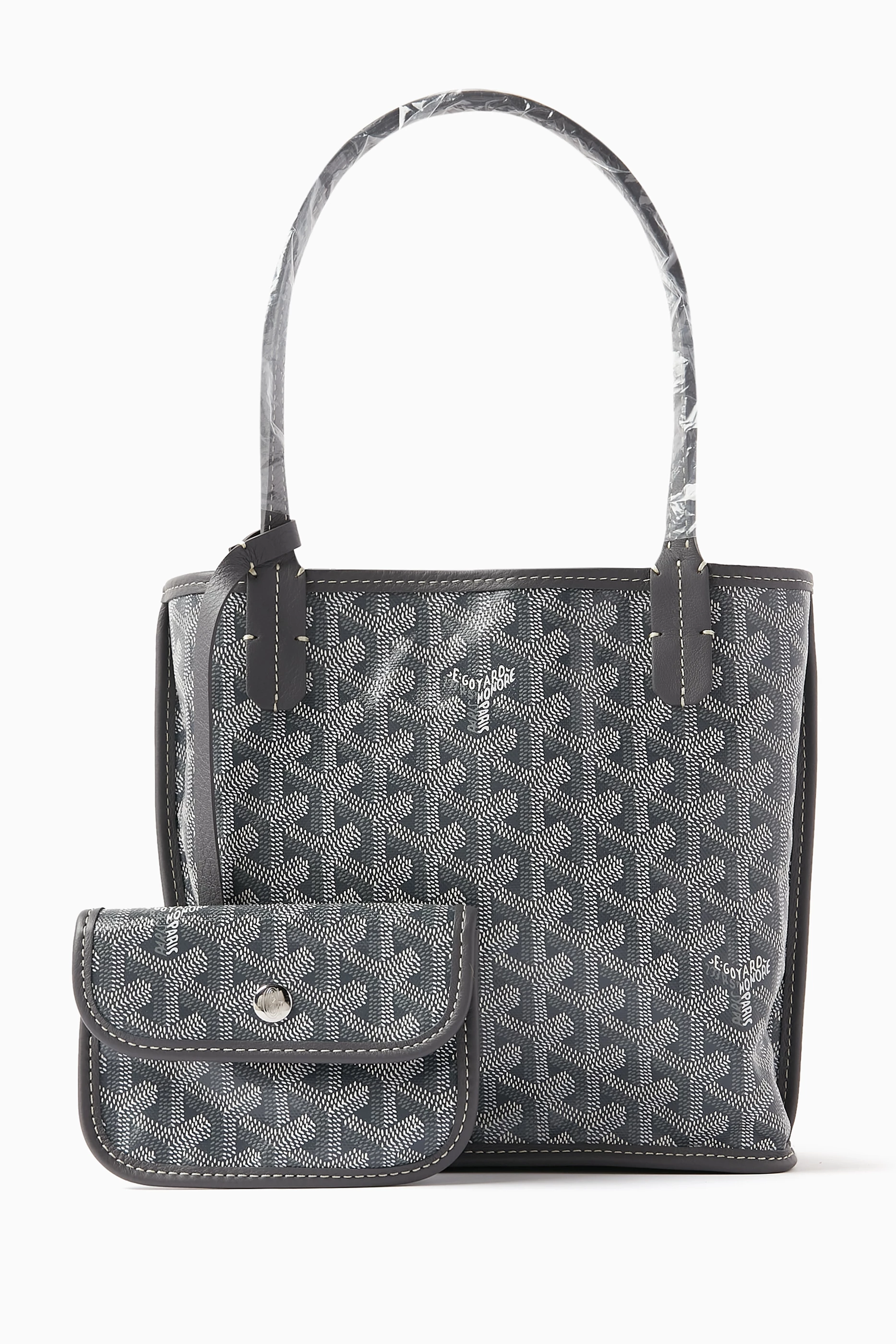 Buy Goyard Pre-Loved Grey Unused Anjou Mini Tote Bag in Goyardine