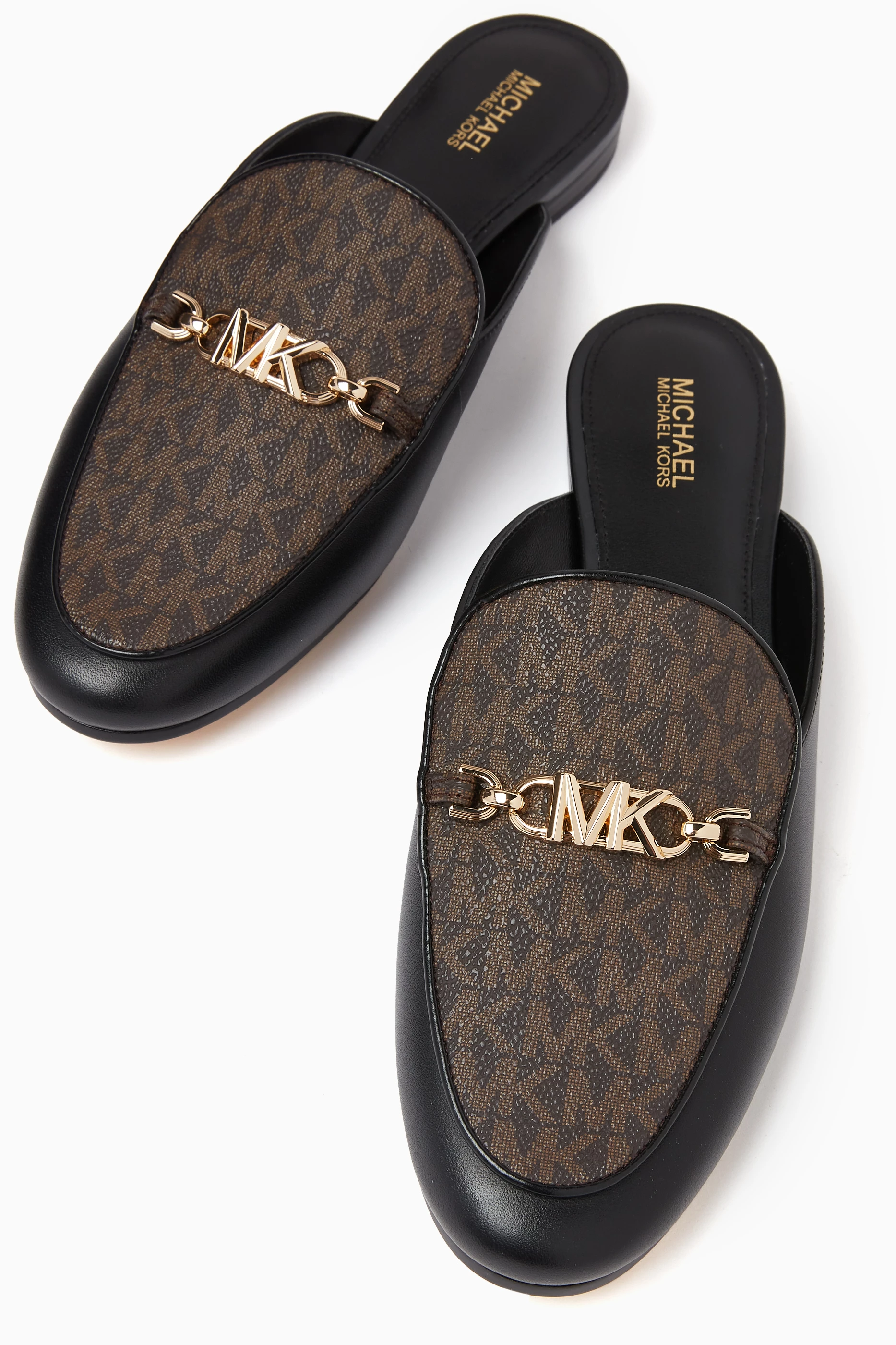 Buy Michael Kors Brown Tiffanie Mules in Leather For Women Online Ounass Saudi