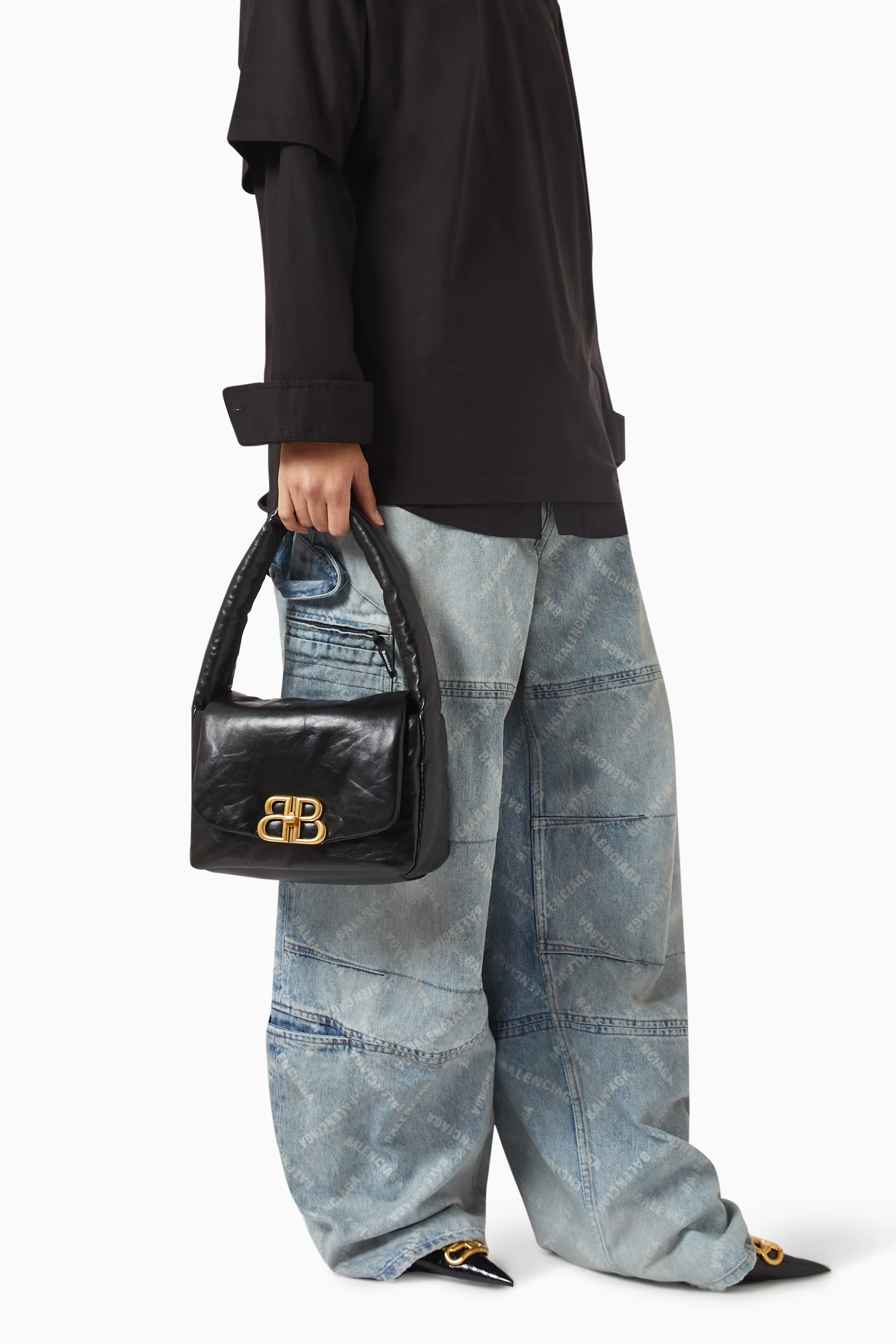 【送料&関税込】Balenciaga Monaco Sling Bag Buy Balenciaga women black leather monaco large sling bag