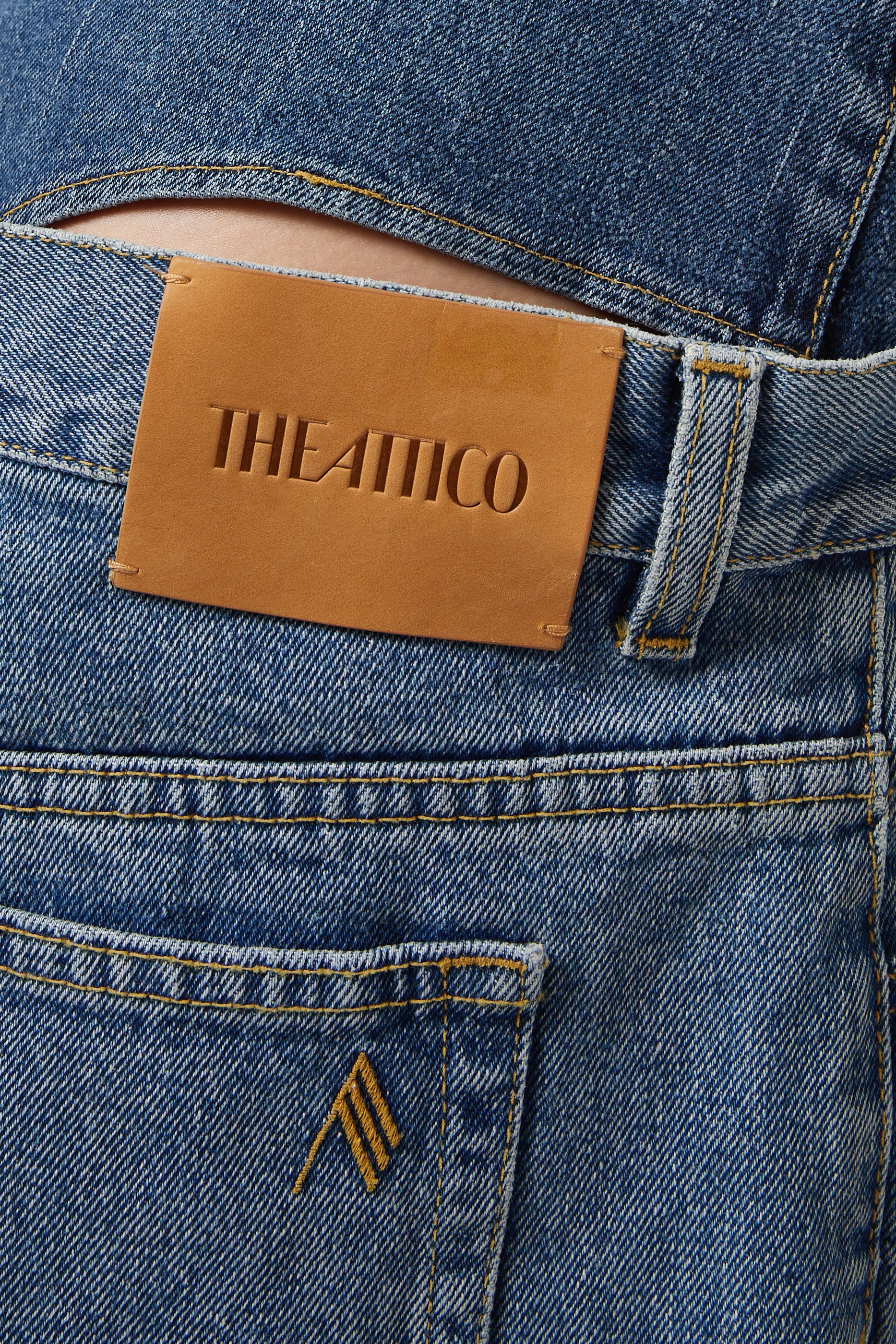 Buy The Attico Blue Layered Baggy Wide-leg Jeans For Women