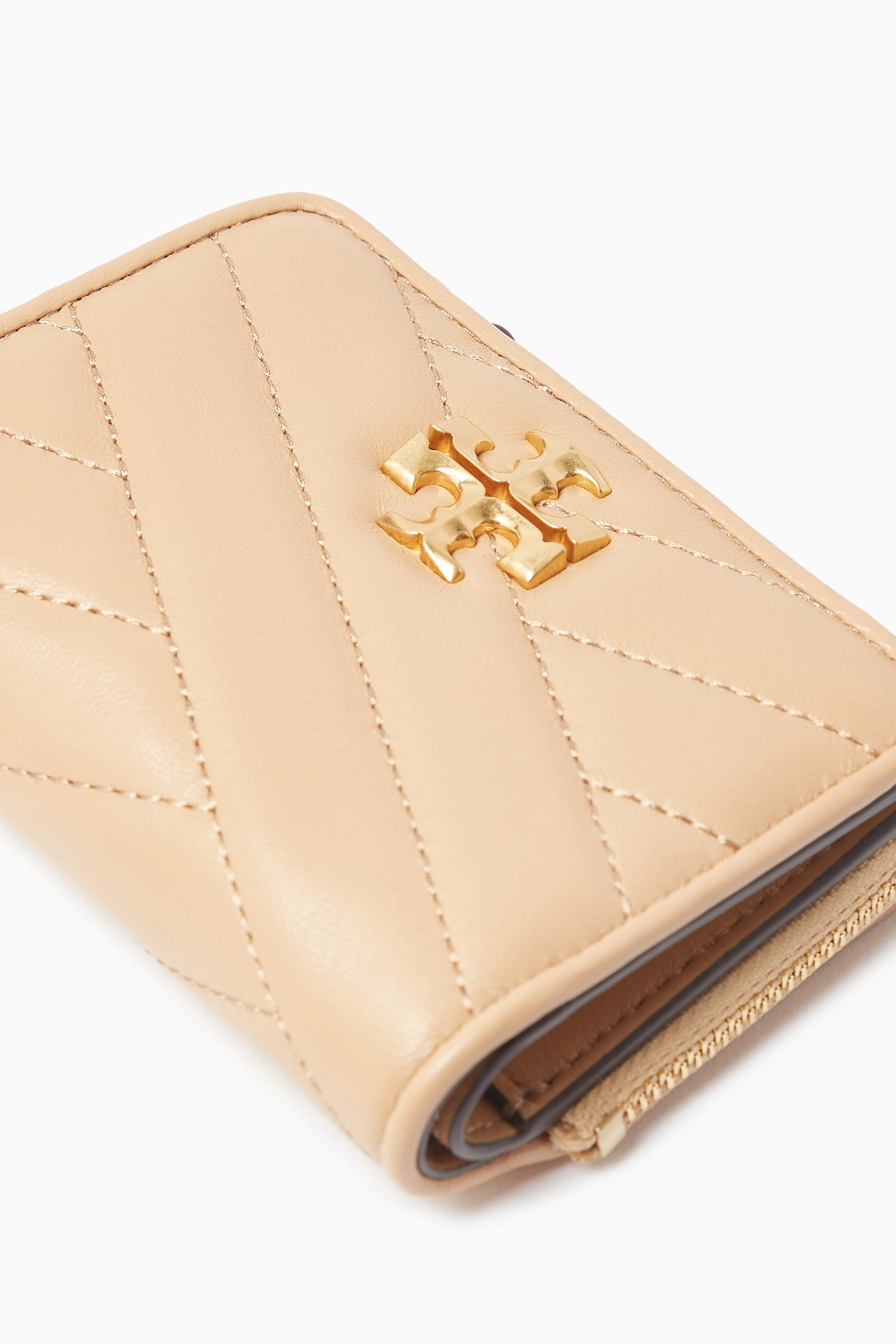 Buy Tory Burch Neutral Kira Chevron Bi fold Wallet in Leather For Women Online Ounass Saudi