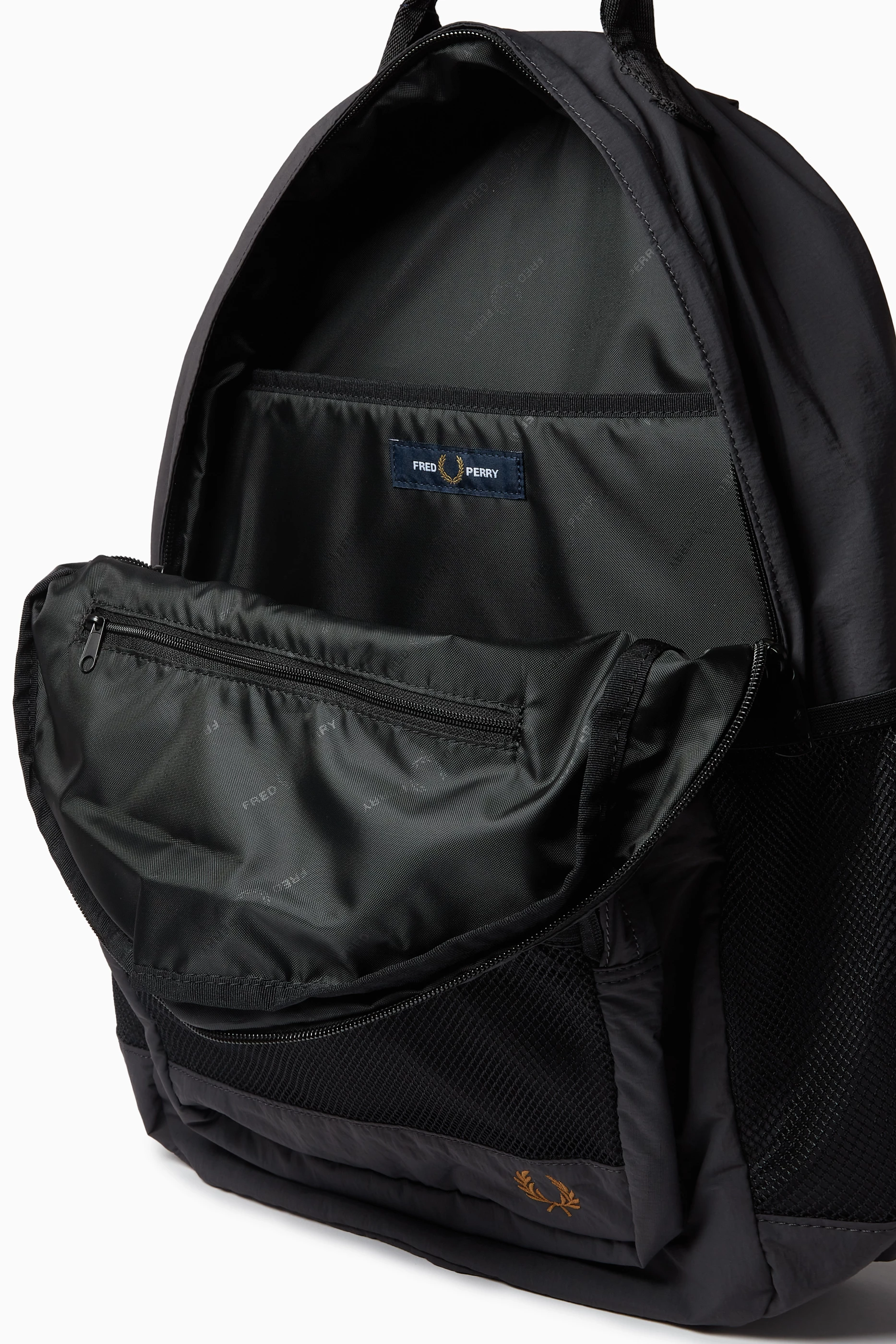 ◆FRED PERRY◆ Crinkle Nylon Mesh Backpack Anchor Grey CFPU2 Fred Perry Crinkle Nylon Mesh Back Pack сумки и рюкзаки