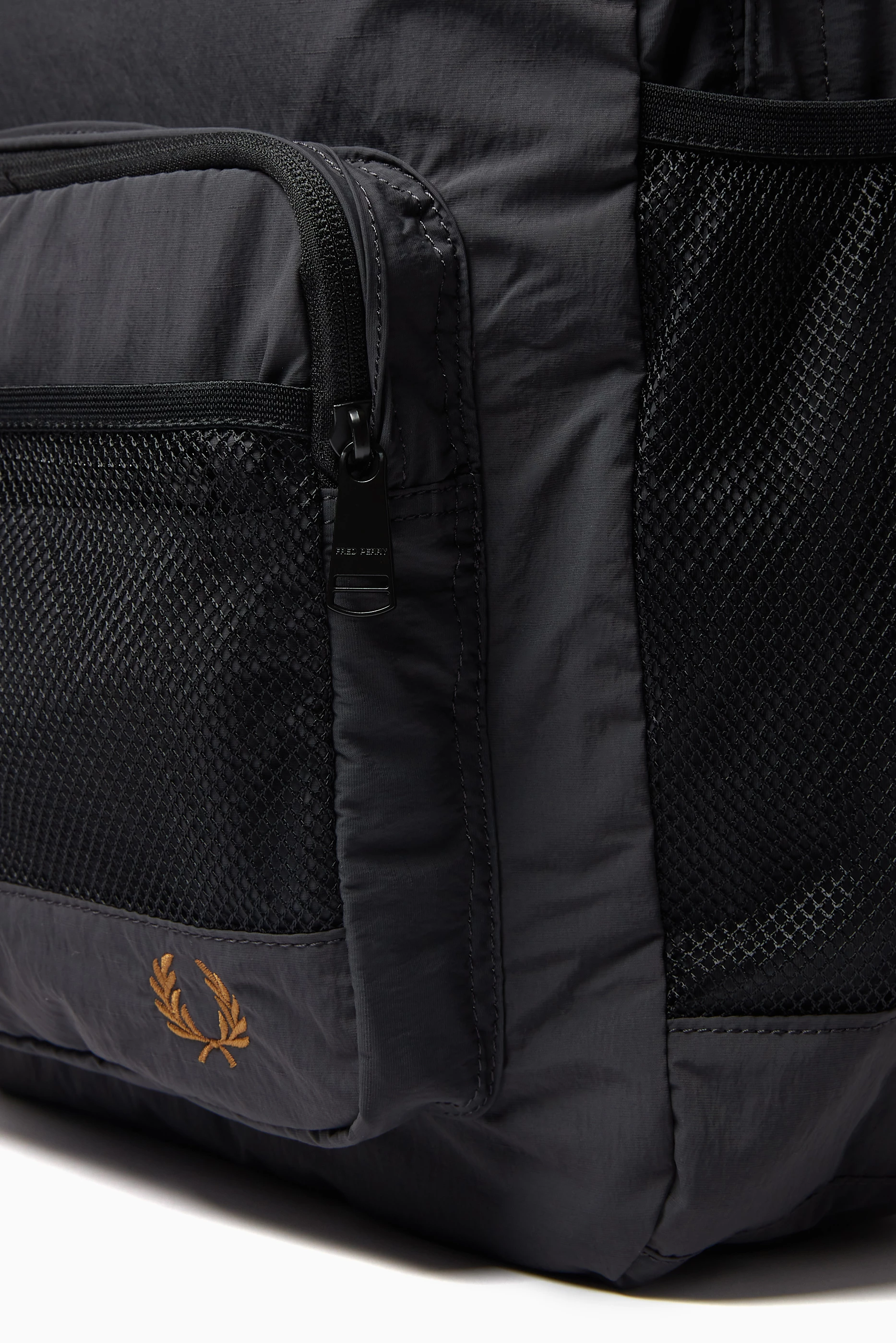 Buy Fred Perry Grey Crinkle Backpack in Nylon mesh For Men Online Ounass Saudi