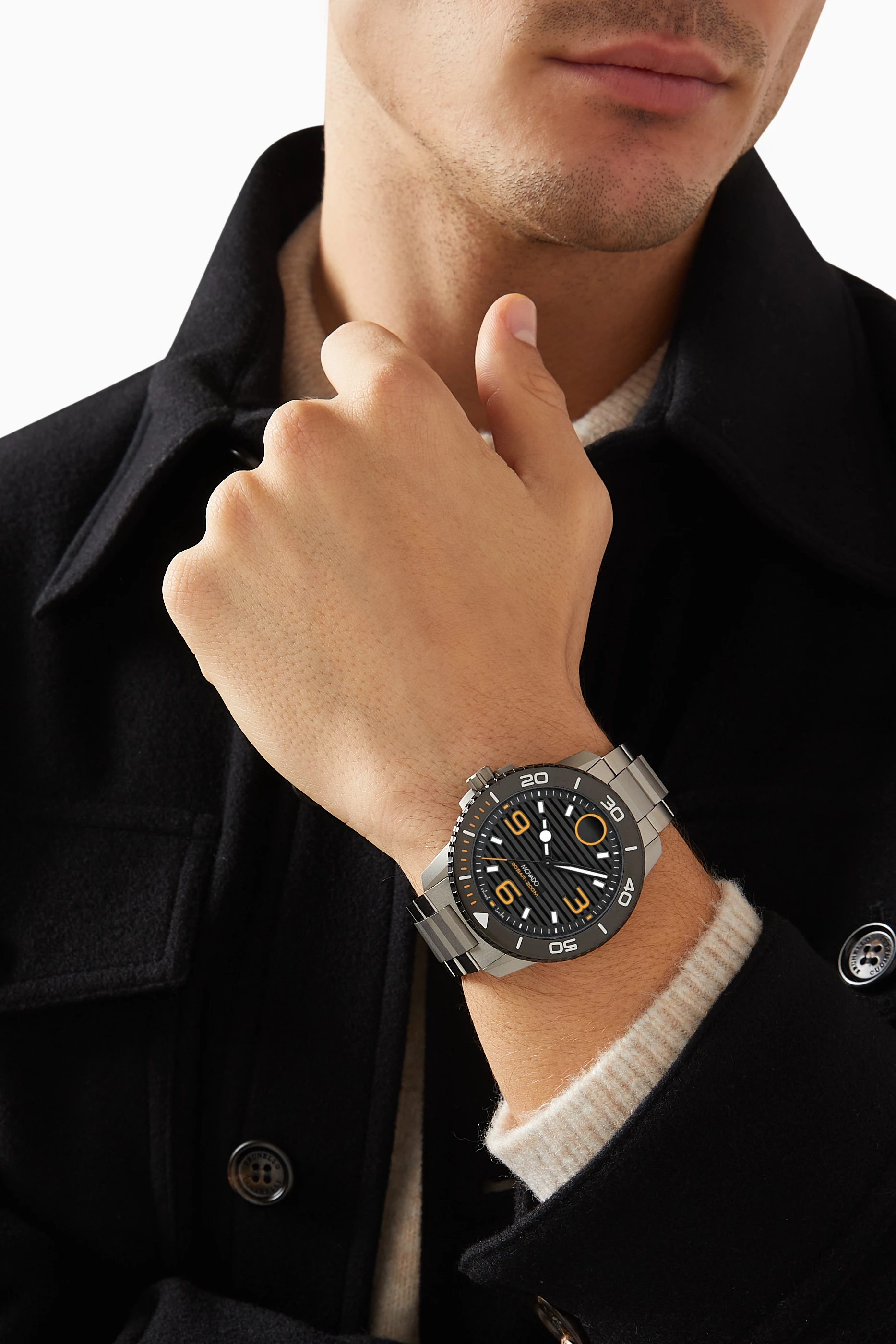 Buy Movado Black Bold Titanium Sport Watch 45mm For Men Online Ounass Saudi