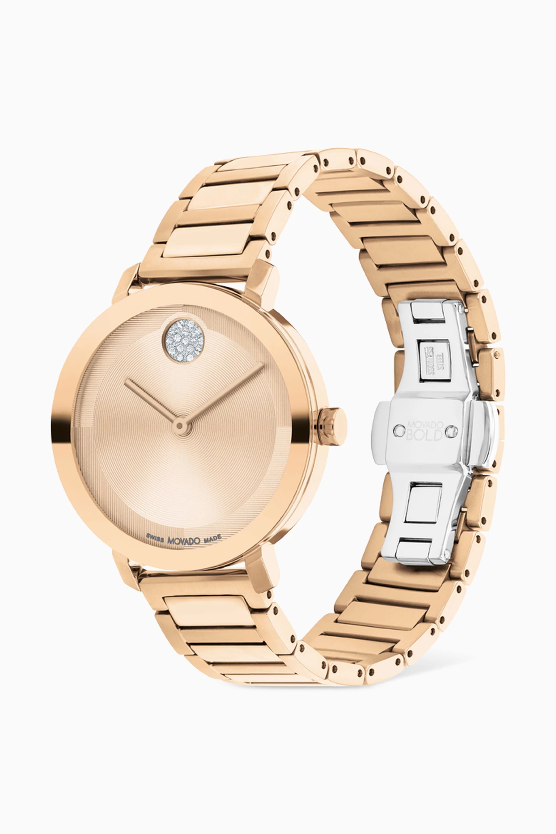 Buy Movado Rose Gold BOLD Evolution 2.0 Quartz Stainless Steel Watch 34mm For Women Online Ounass Saudi