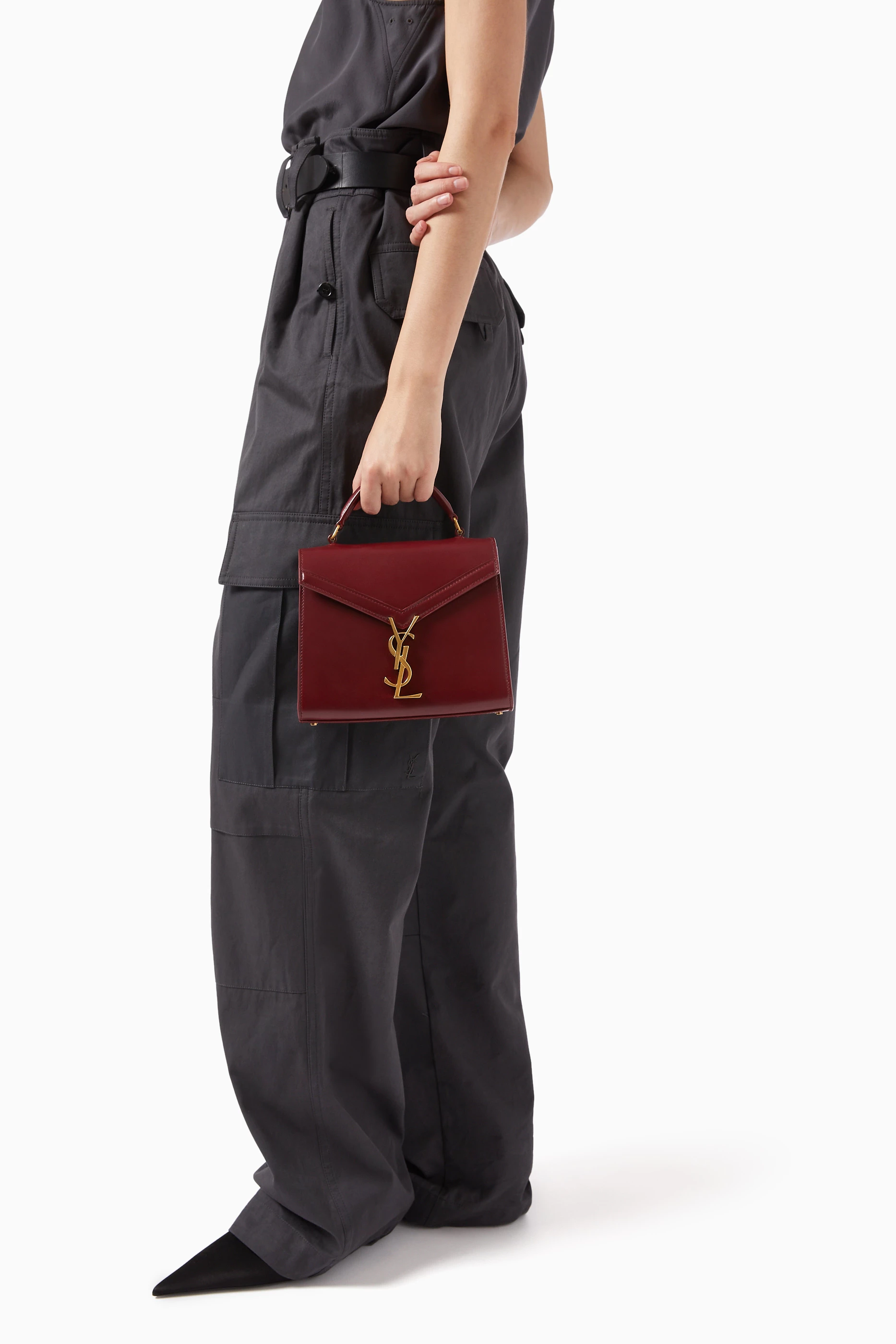 Leather Bags Ysl Cassandra Tote Bag Buy SAINT LAURENT Red Mini