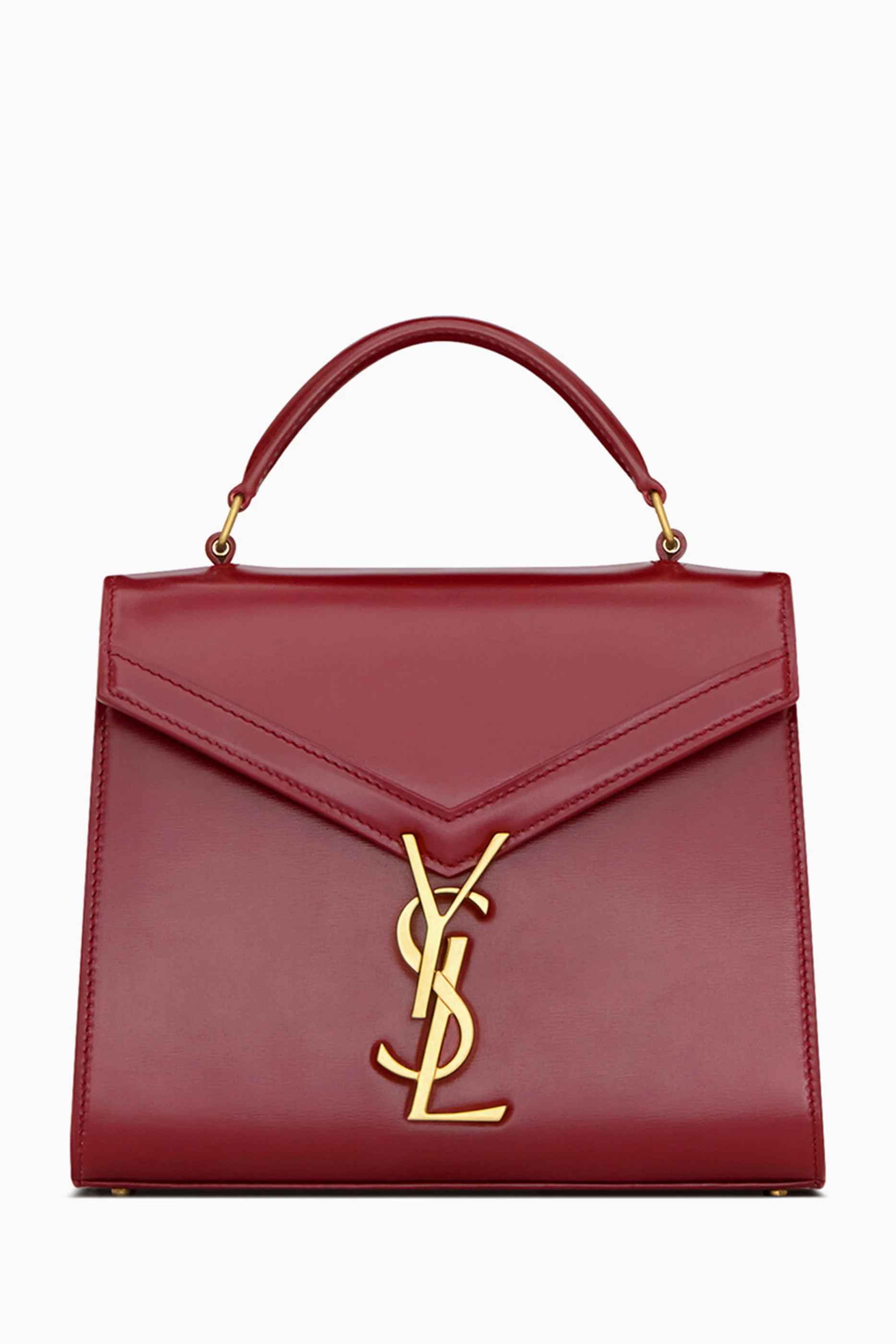 Buy SAINT LAURENT Red Mini Cassandra Top-handle Bag in Leather For