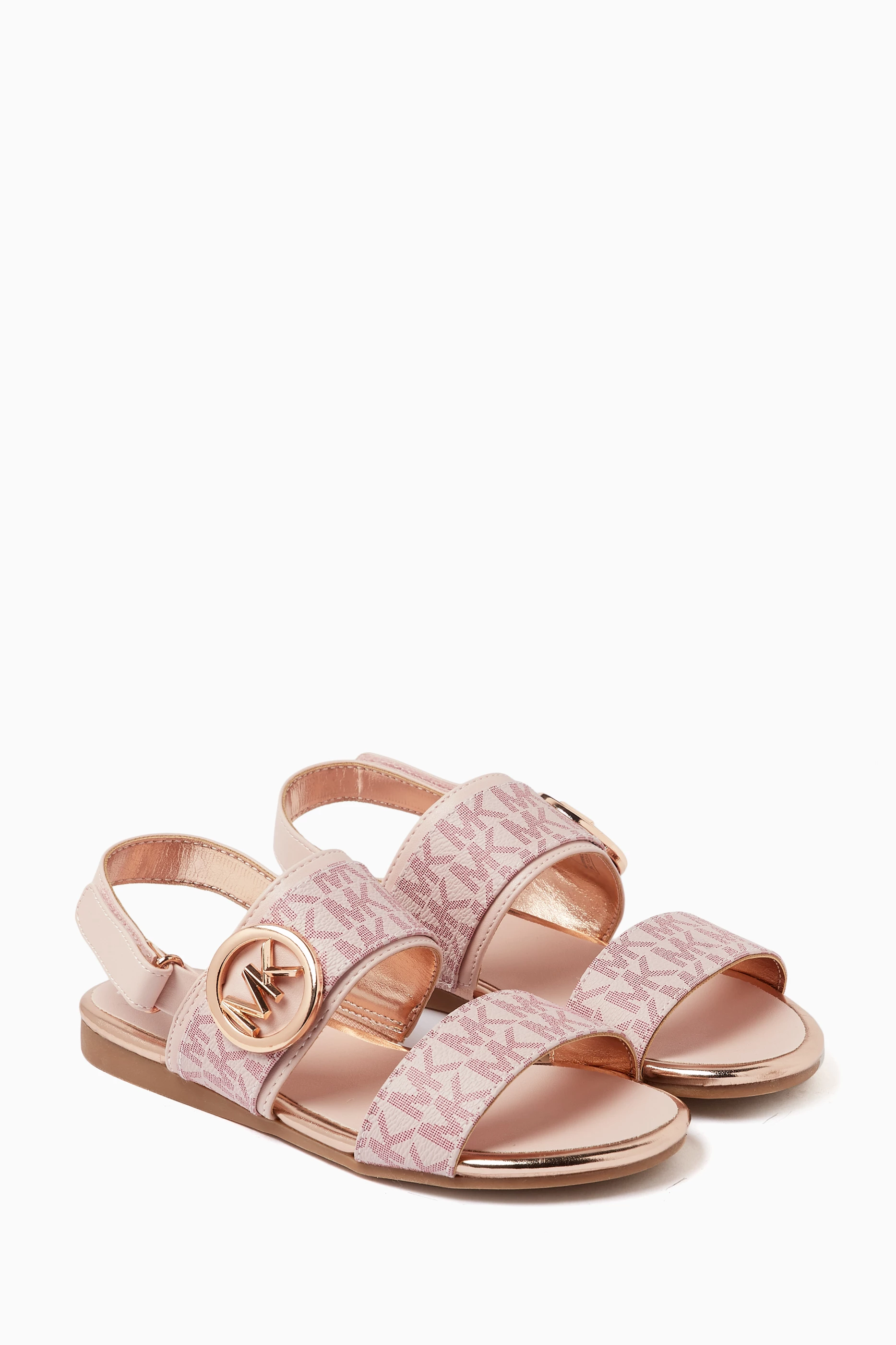 Buy Michael Kors Kids Pink Sydney Kenzie Sandals in Faux Leather