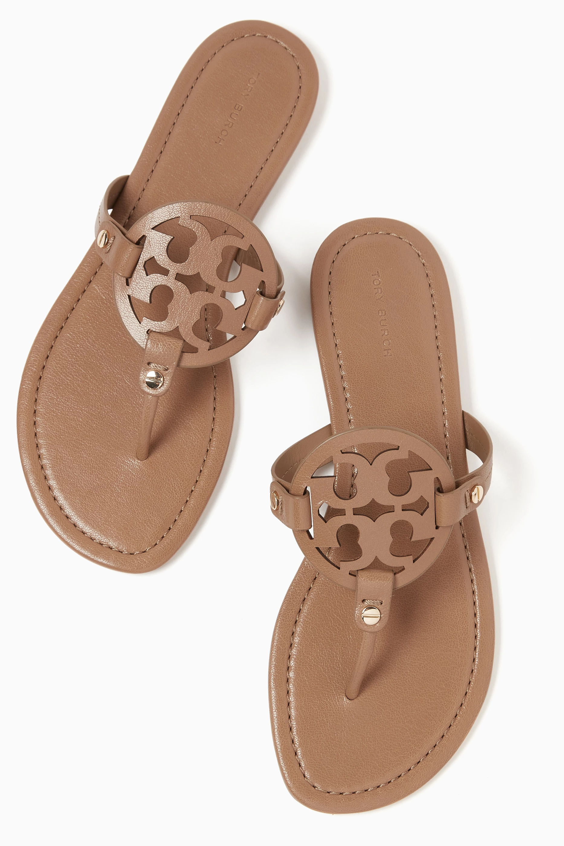 Buy Tory Burch Neutral Miller Sandals in Leather For Women Online Ounass Saudi