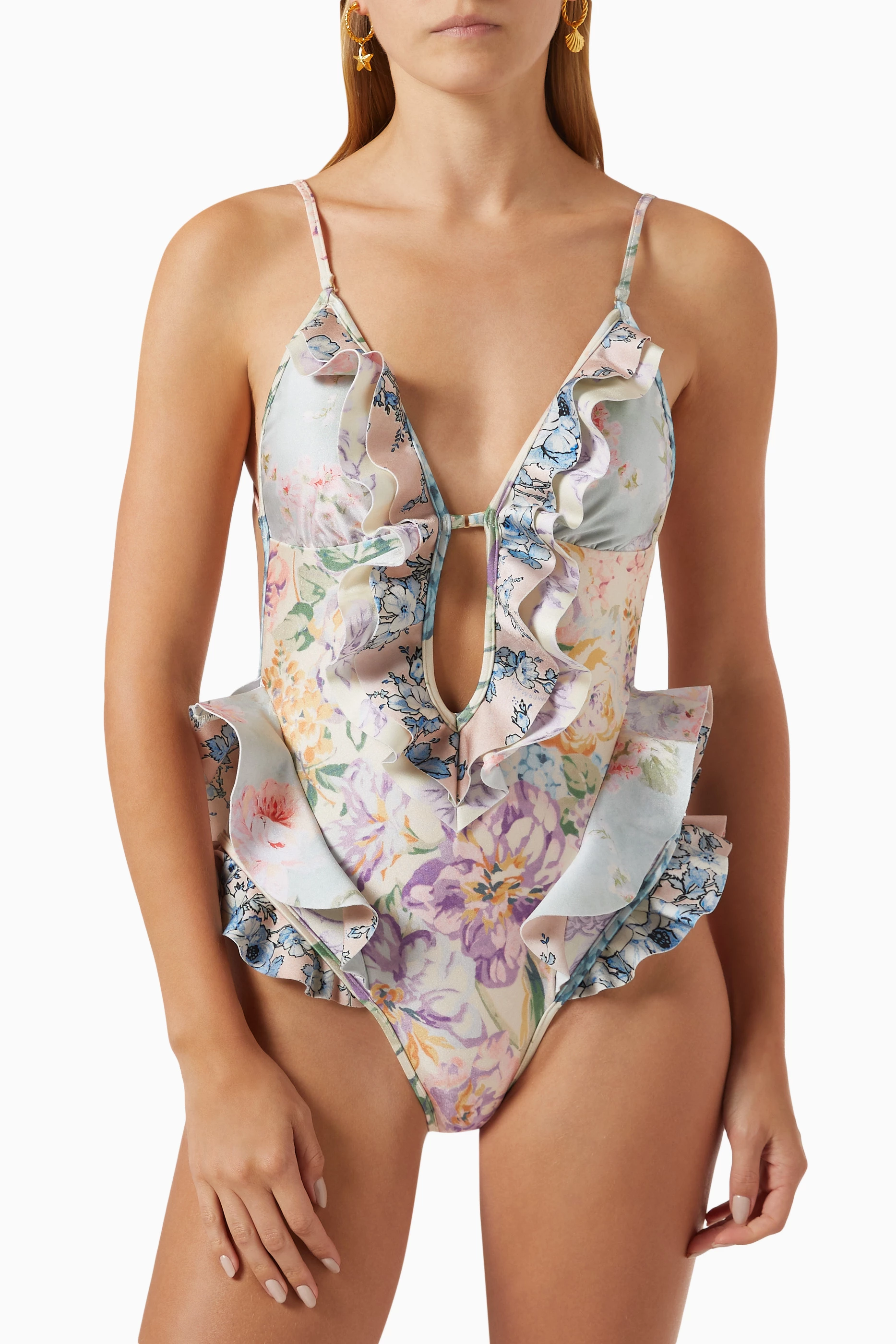 【ZIMMERMANN】スイムウェア ラップ風 フローラルプリント Zimmermann Lucky Waterfall Frill One-Piece Swimsuit (男の子