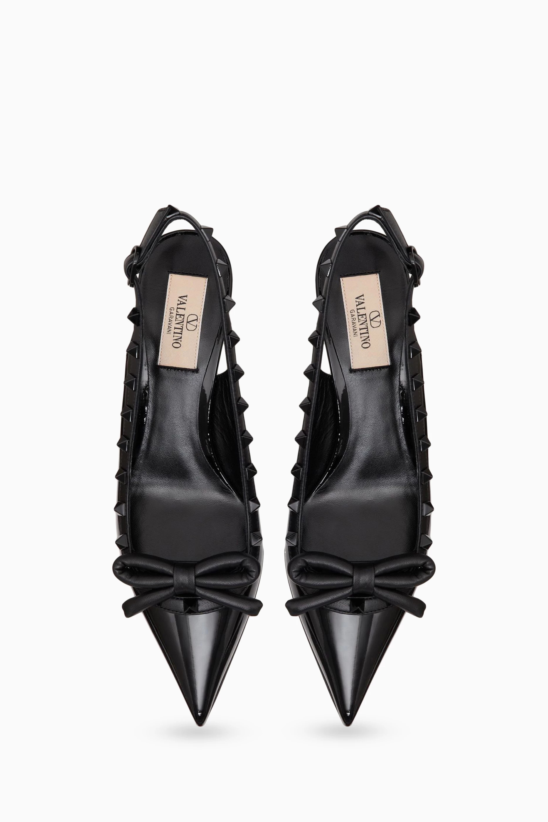 Buy Valentino Garavani Black Valentino Garavani Rockstud Slingback Pumps in Patent Leather For Women Online Ounass Saudi