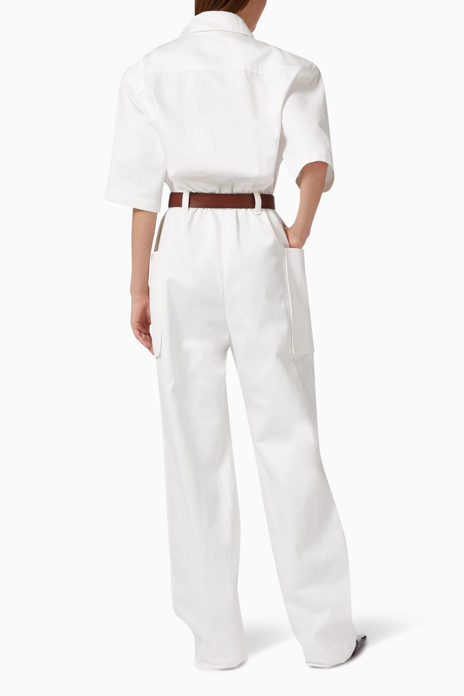 【関税・送料込み】SAINT LAURENT JUMPSUITS BEIGE COTTON SAINT LAURENT | Jumpsuit In Cotton Twill | Women | Beige
