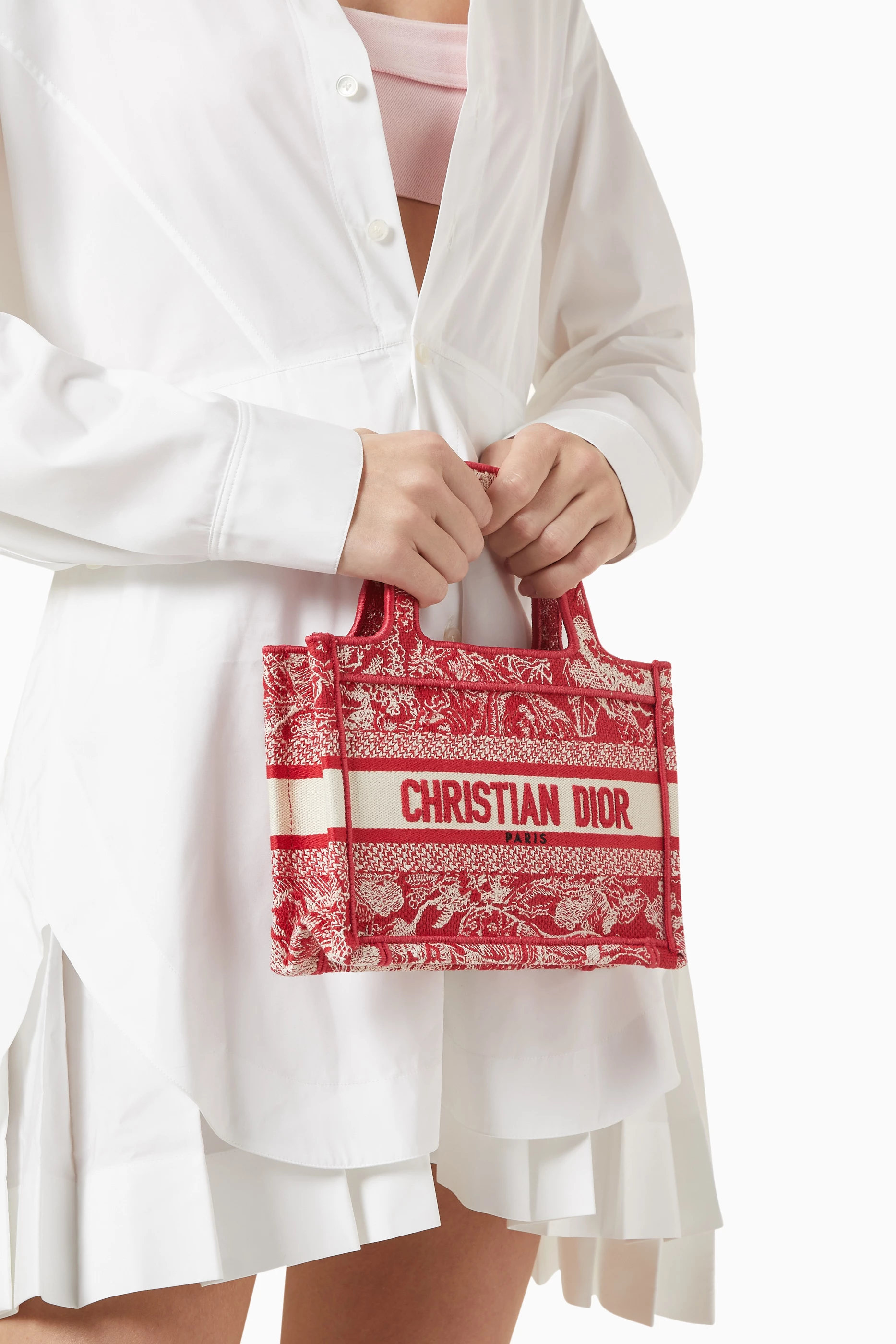 Buy Christian Dior Pre Loved Red Mini Book Tote Bag in Toile De Jouy Canvas For Women Online Ounass Saudi
