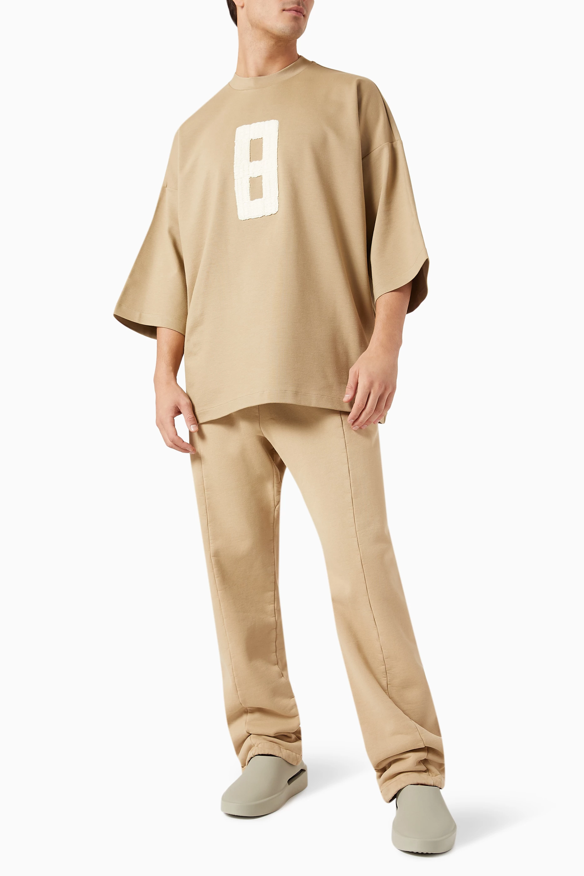 Buy Fear Of God Neutral Embroidered 8 Milano T-shirt in Jersey For 