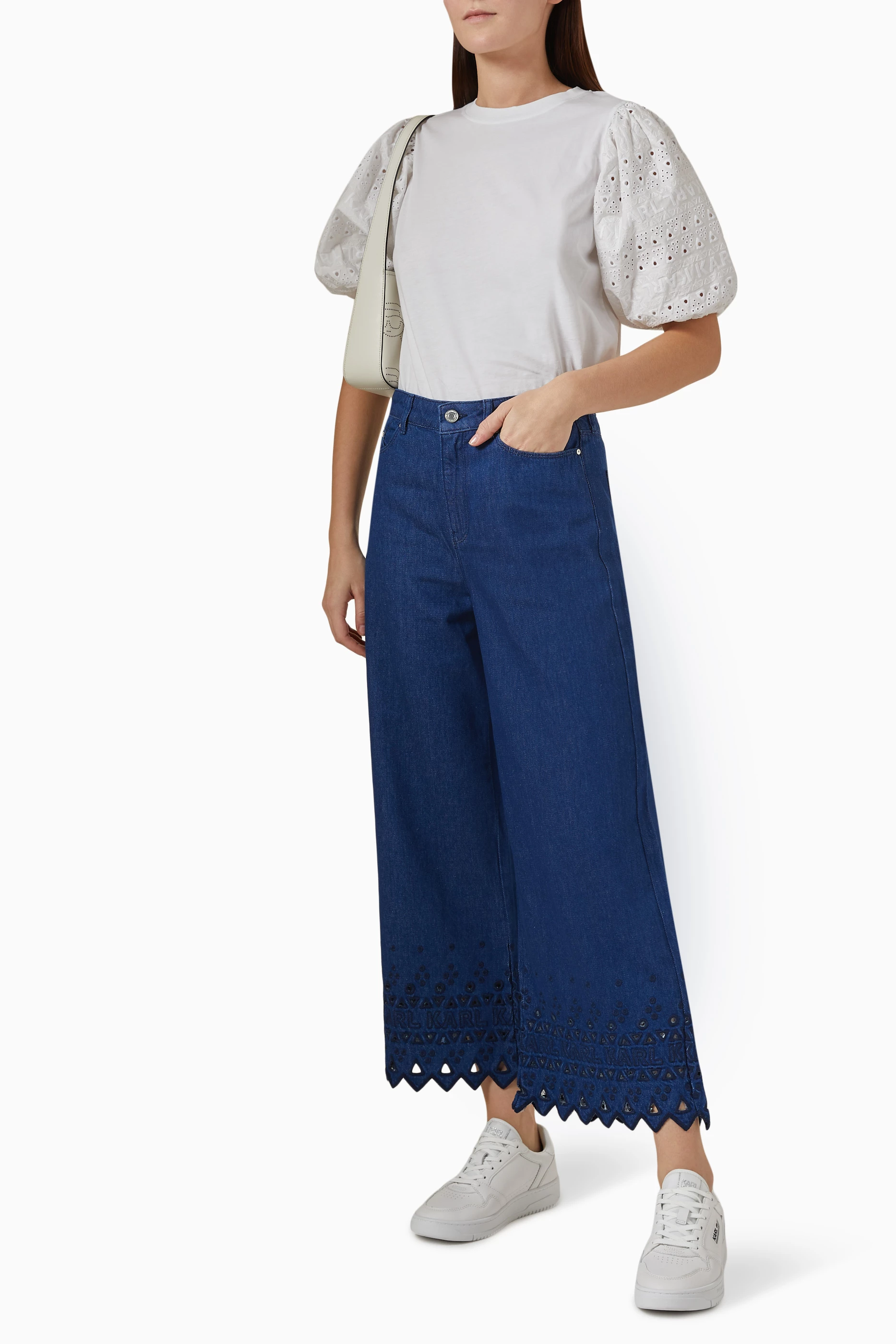 Culotte Trousers Culotte Jeans Petite Jeans Culotte Anglaise Navy - Main Image