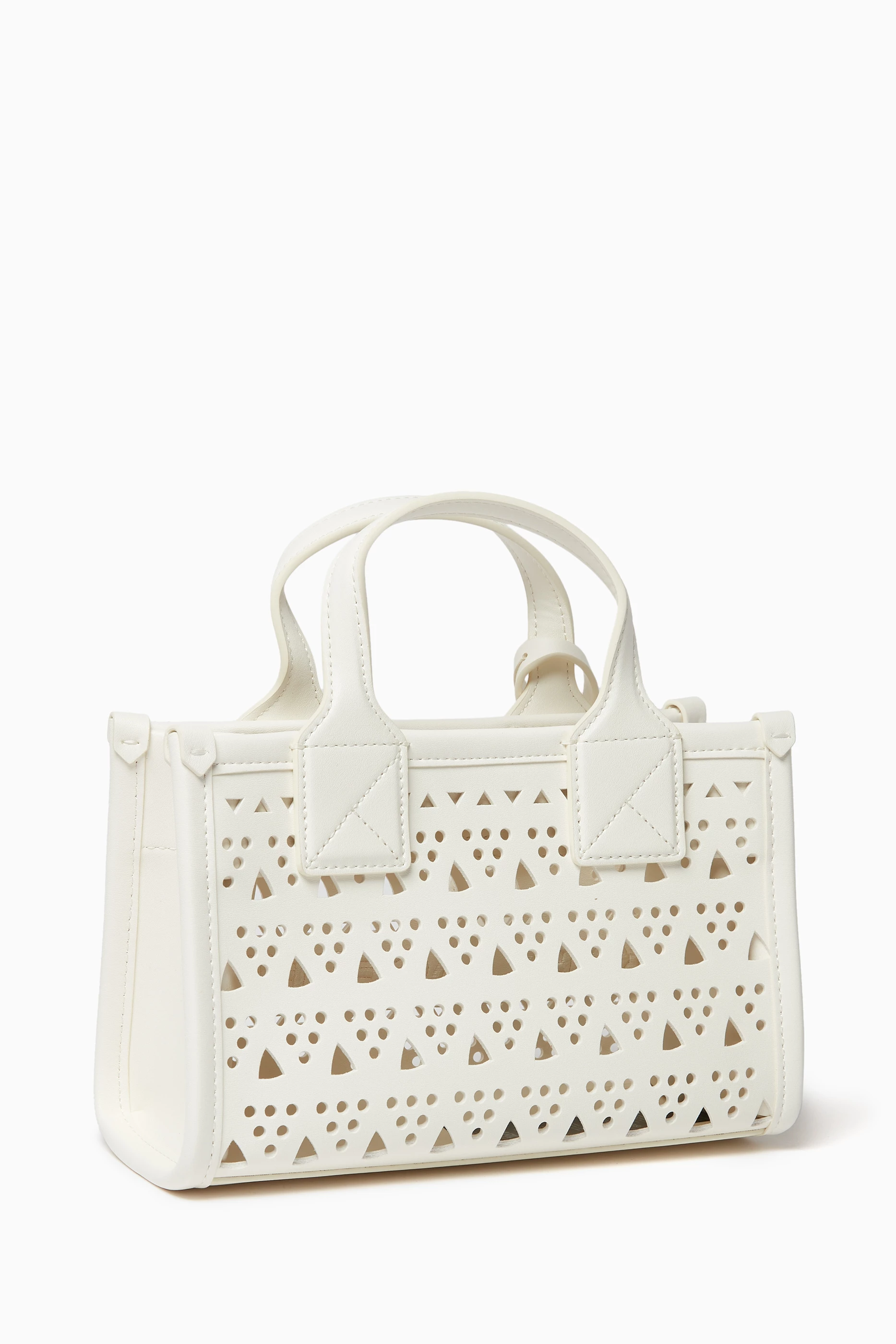 新品未使用 F.C.R.B 23SS SMALL TOTE BAG Buy KARL LAGERFELD White Small K/SKUARE Perforated Tote Bag