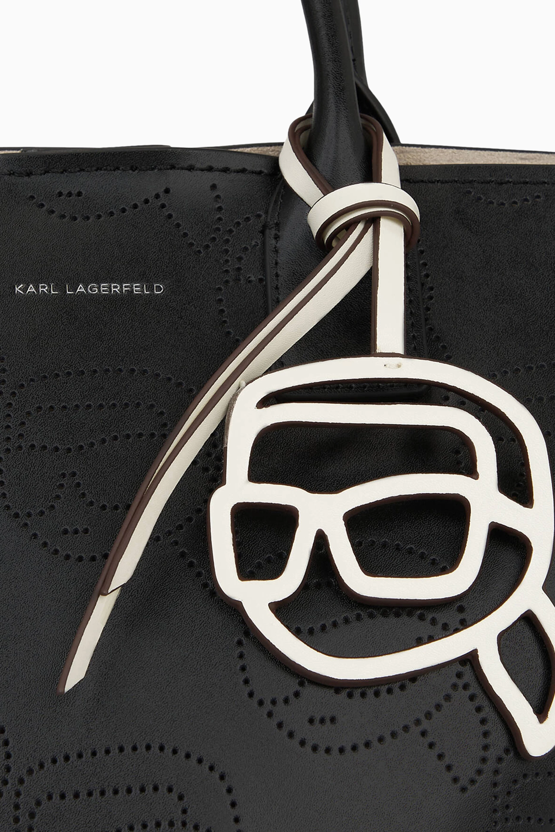 Buy KARL LAGERFELD Black K Ikonik 2.0 Perforated Tote Bag in Leather For Women Online Ounass Saudi