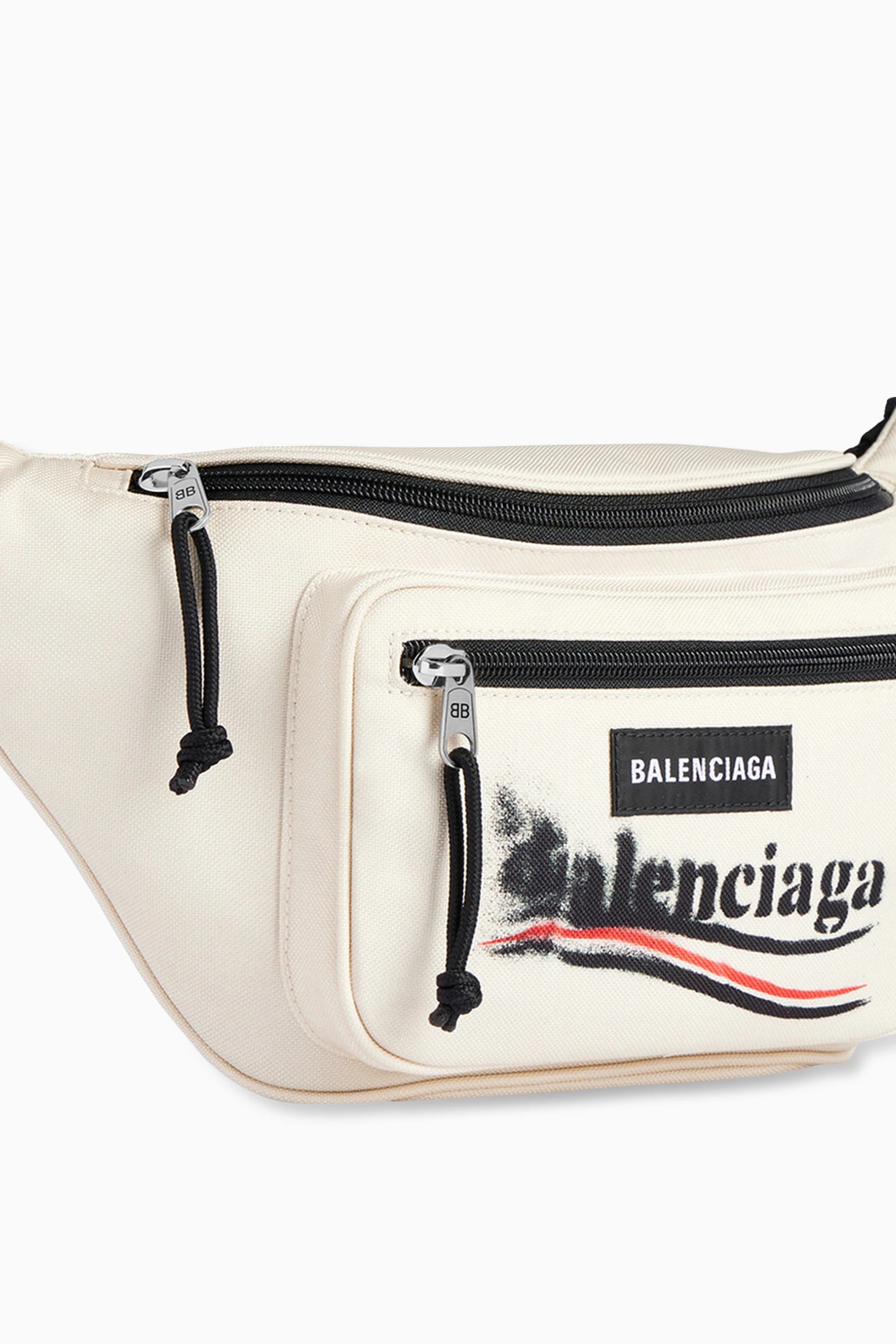 Buy Balenciaga White Explorer Political Stencil Belt Bag in Recycled Nylon For Men Online Ounass Saudi
