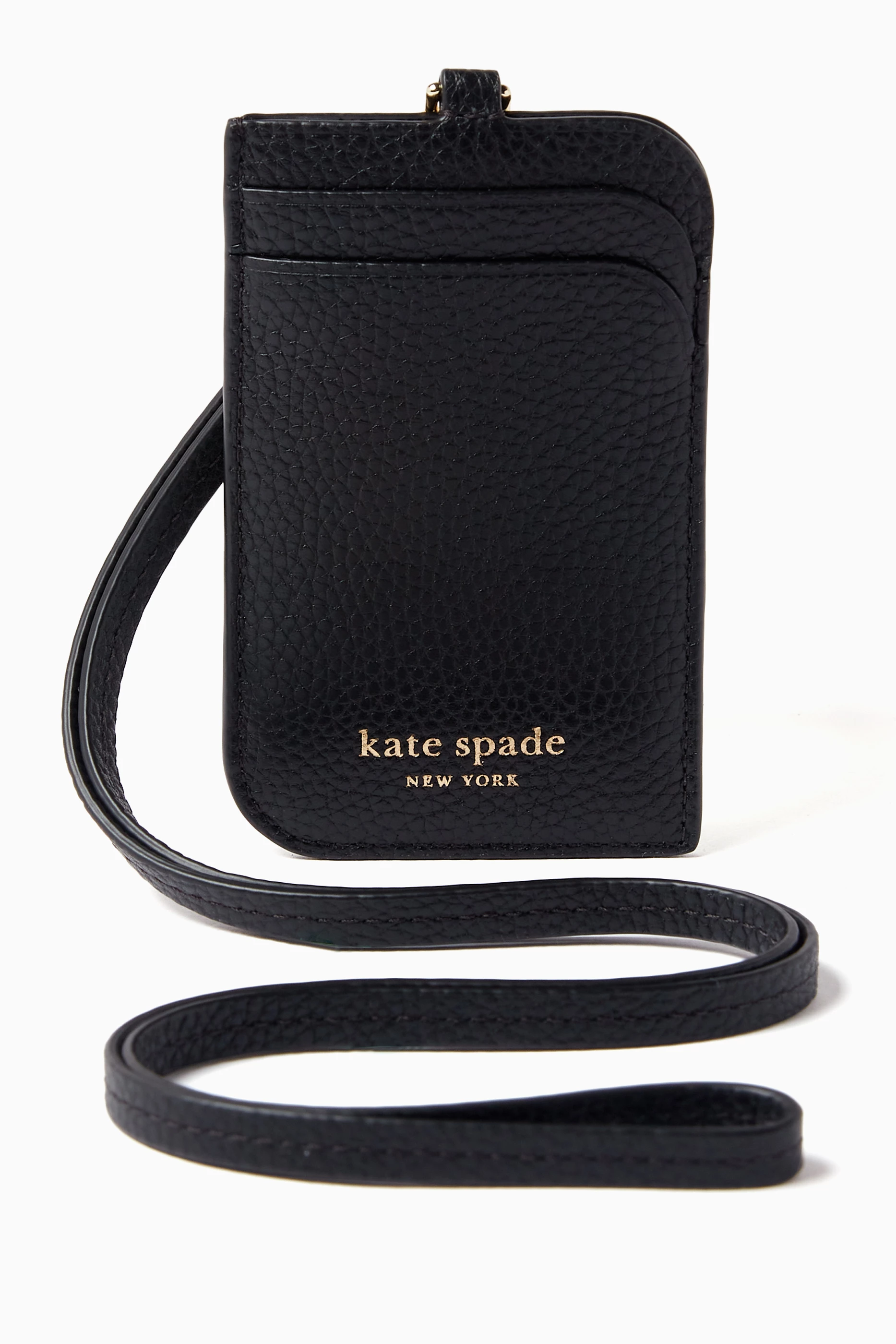 Buy Kate Spade New York Black Ava Lanyard in Leather For