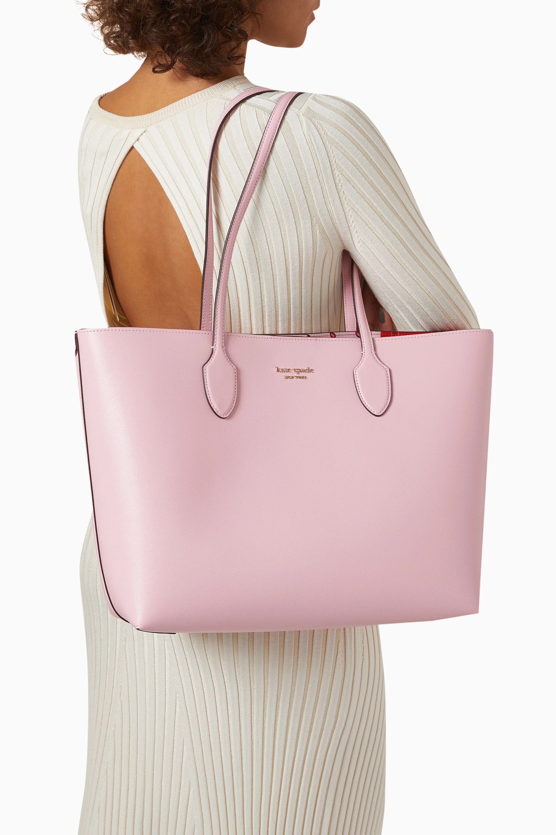 Buy Kate Spade New York Pink Large Bleecker Tote Bag in Saffiano
