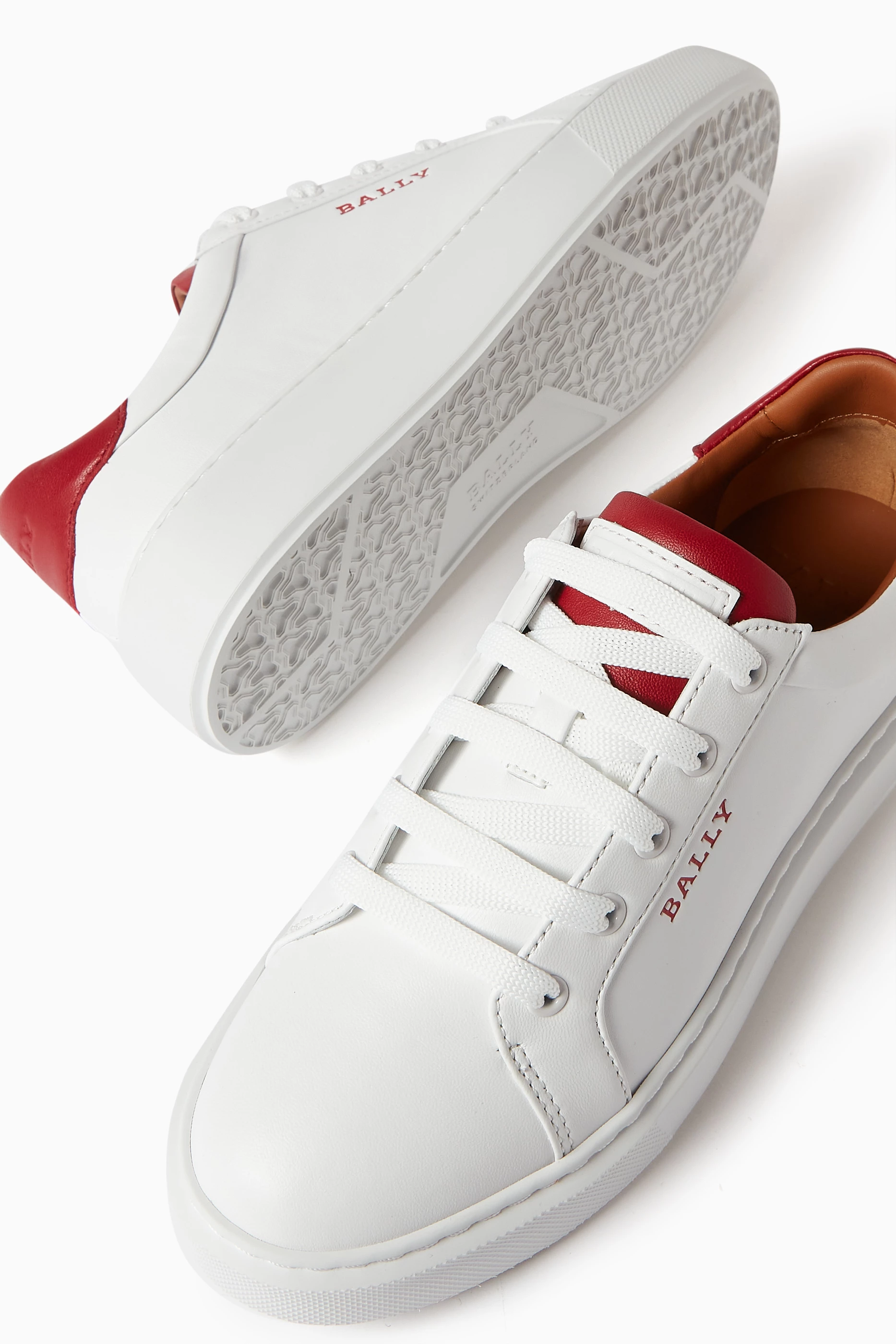 Red and white bally shoes on sale