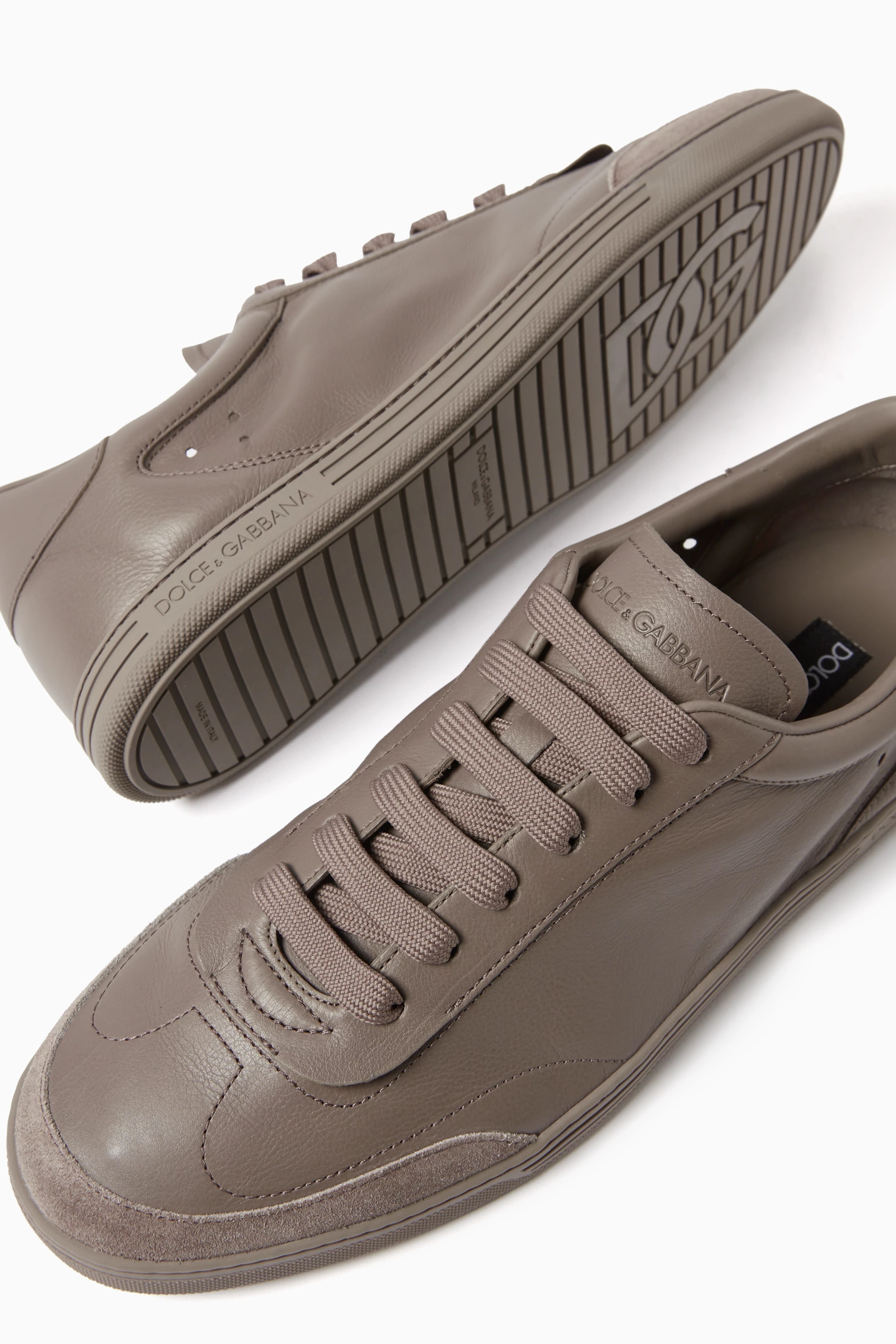 Buy Dolce Gabbana Grey Saint Tropez Low top Sneakers in Leather For Men Online Ounass Saudi