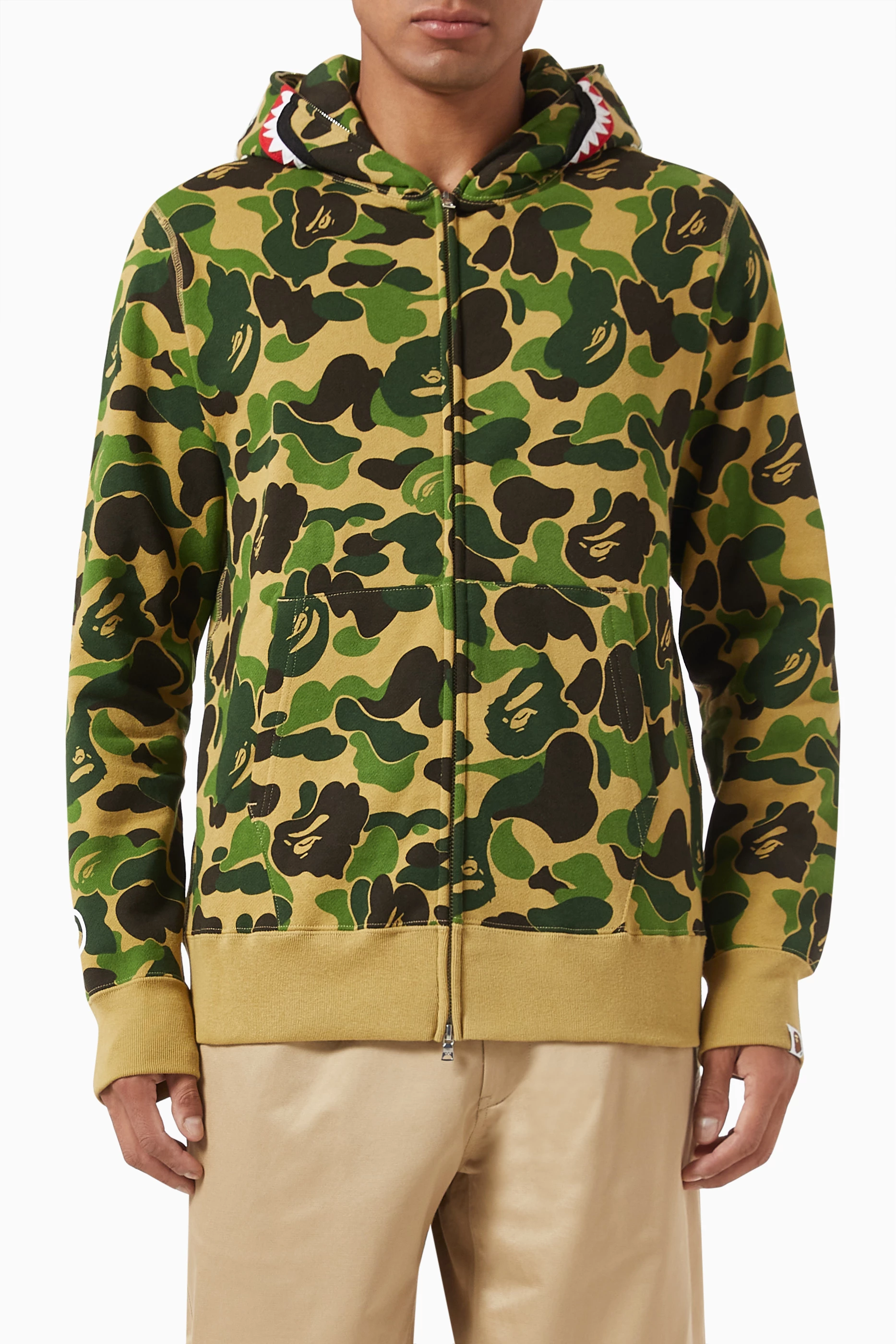 Buy A Bathing Ape Multicolour ABC Camo Shark Full Zip Hoodie in Cotton For Men Online Ounass Saudi