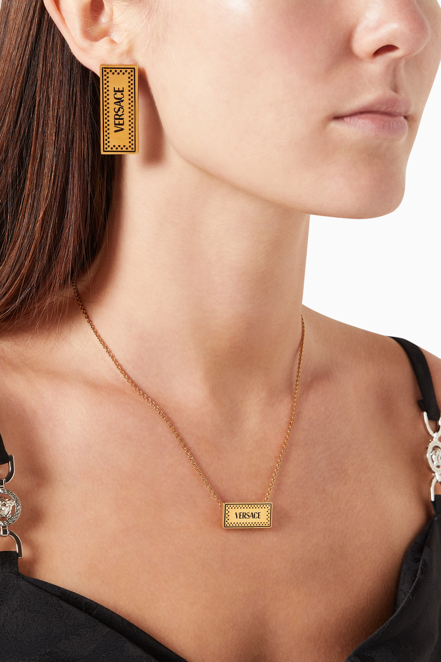 Buy Versace Gold Small 90s Vintage Logo Necklace For Women Online Ounass Saudi