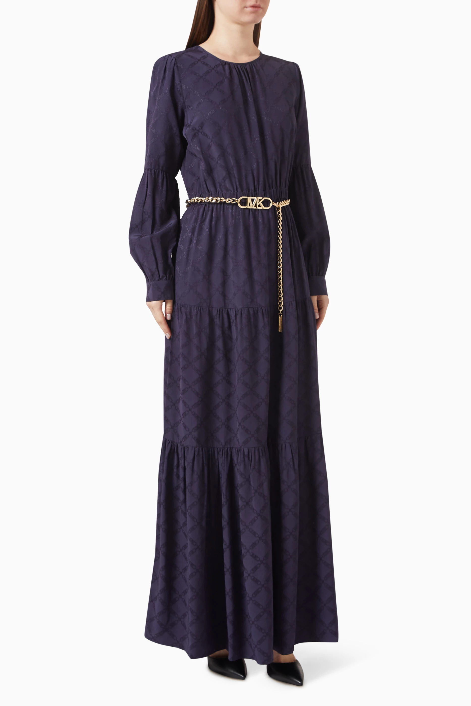 Michael kors blue dress long sleeve online