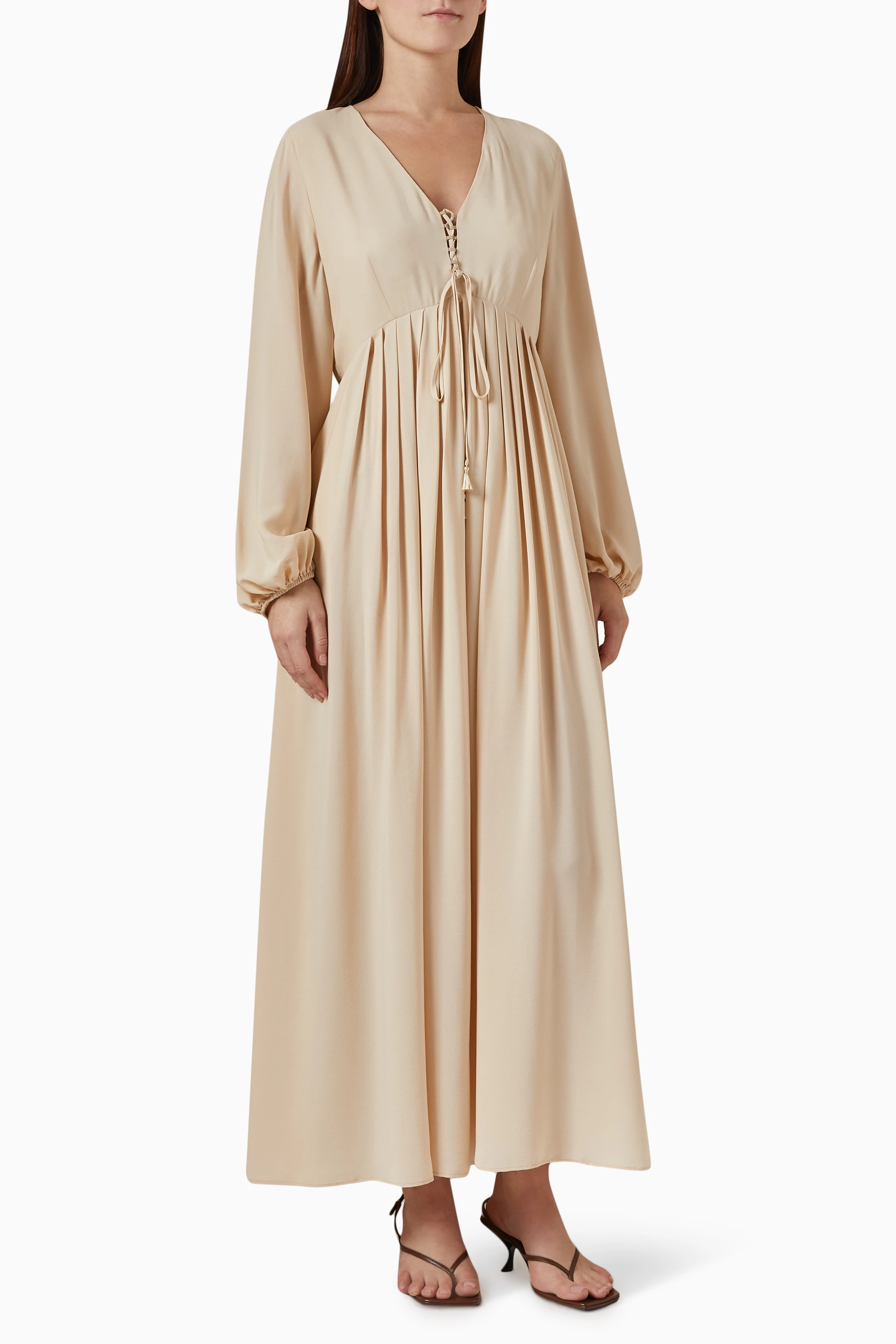 Buy Weekend Max Mara Neutral Guelfi Maxi Dress For Women Online