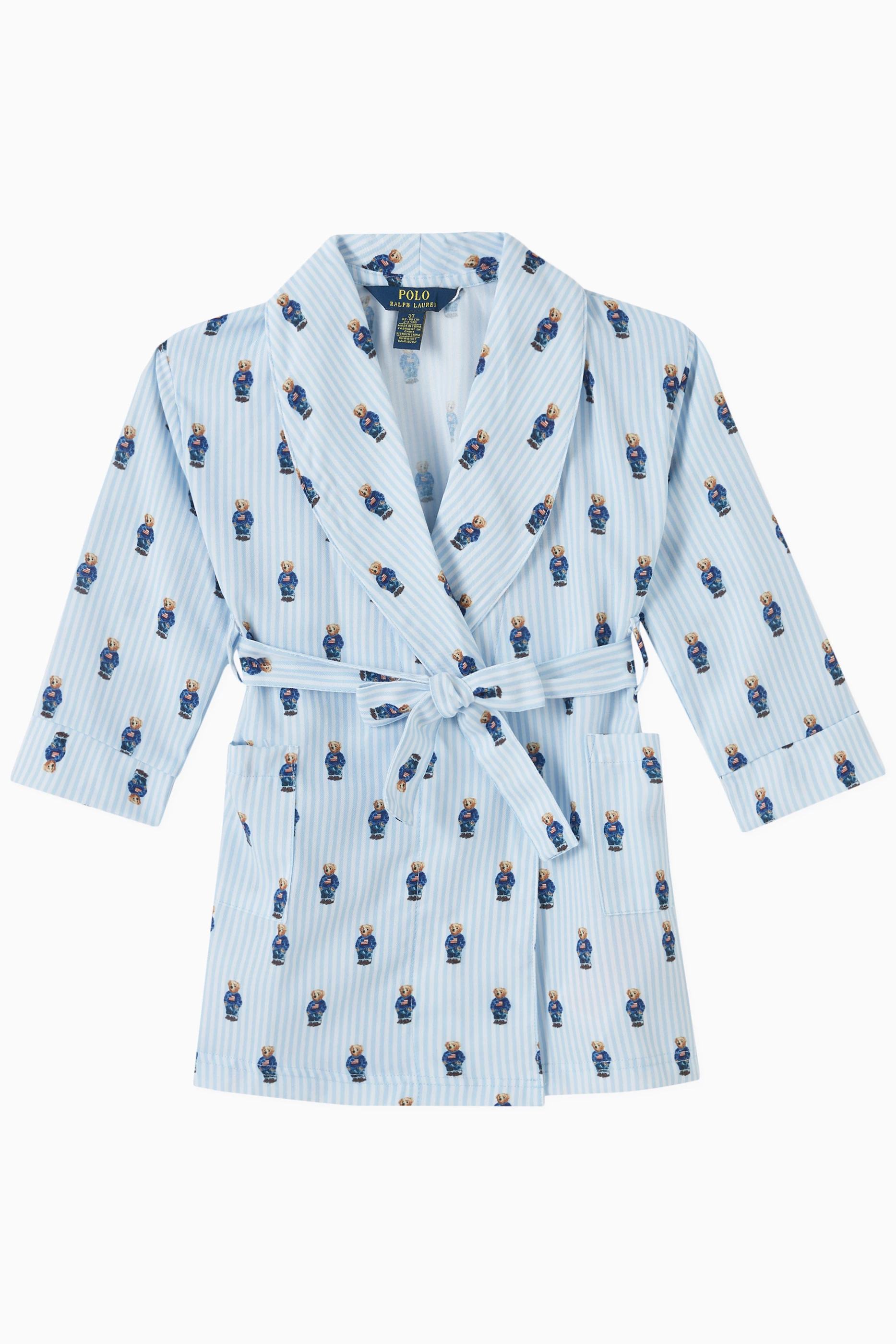 Buy Polo Ralph Lauren Blue Polo Bear Robe For Boys Online Ounass Saudi