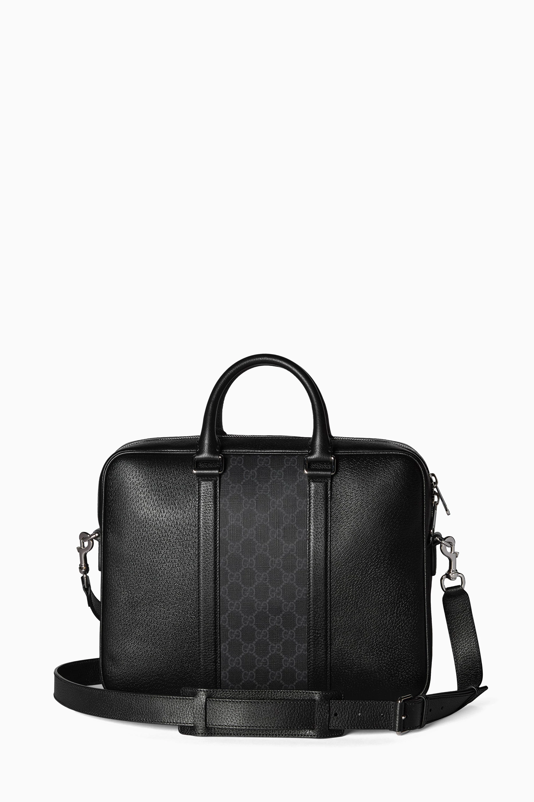 Buy Gucci Black Medium GG Briefcase in Leather For Men Online Ounass Saudi