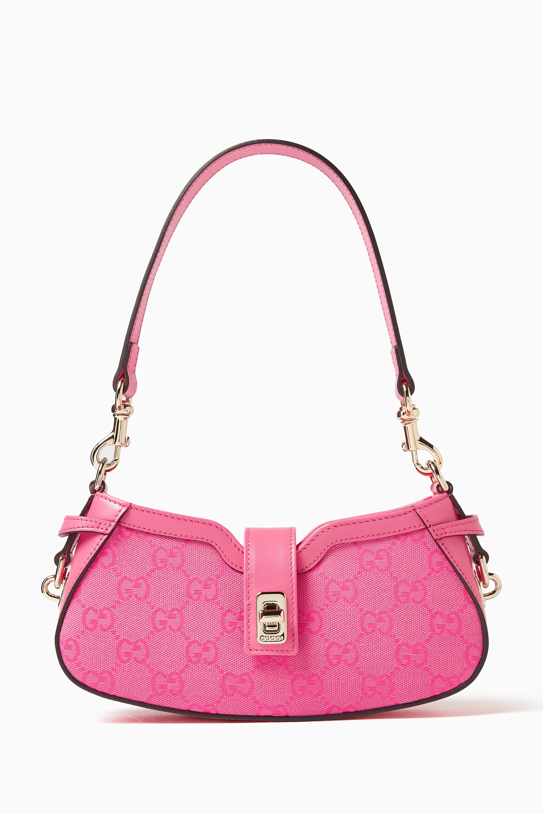 Buy Gucci Pink Mini Moon Side Shoulder Bag in Canvas Calfskin For Women Online Ounass Saudi
