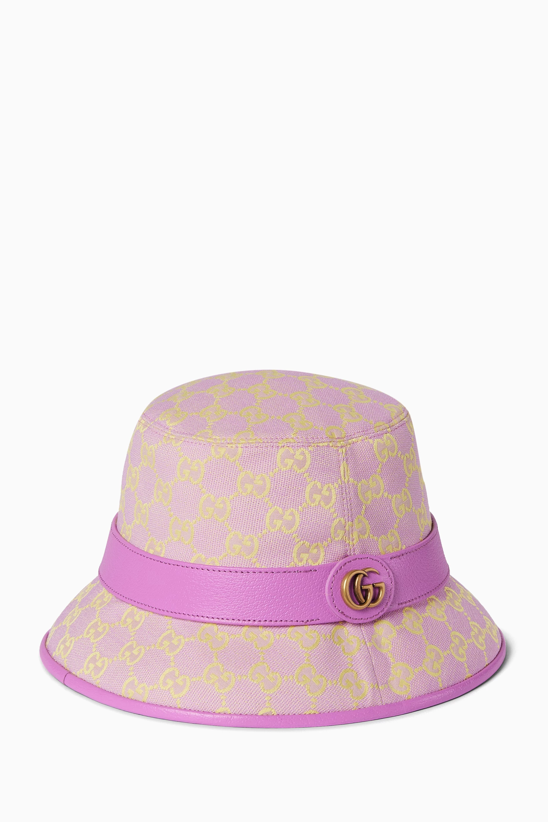 Buy Gucci Pink Logo Bucket Hat in GG Canvas For Women Online Ounass Saudi