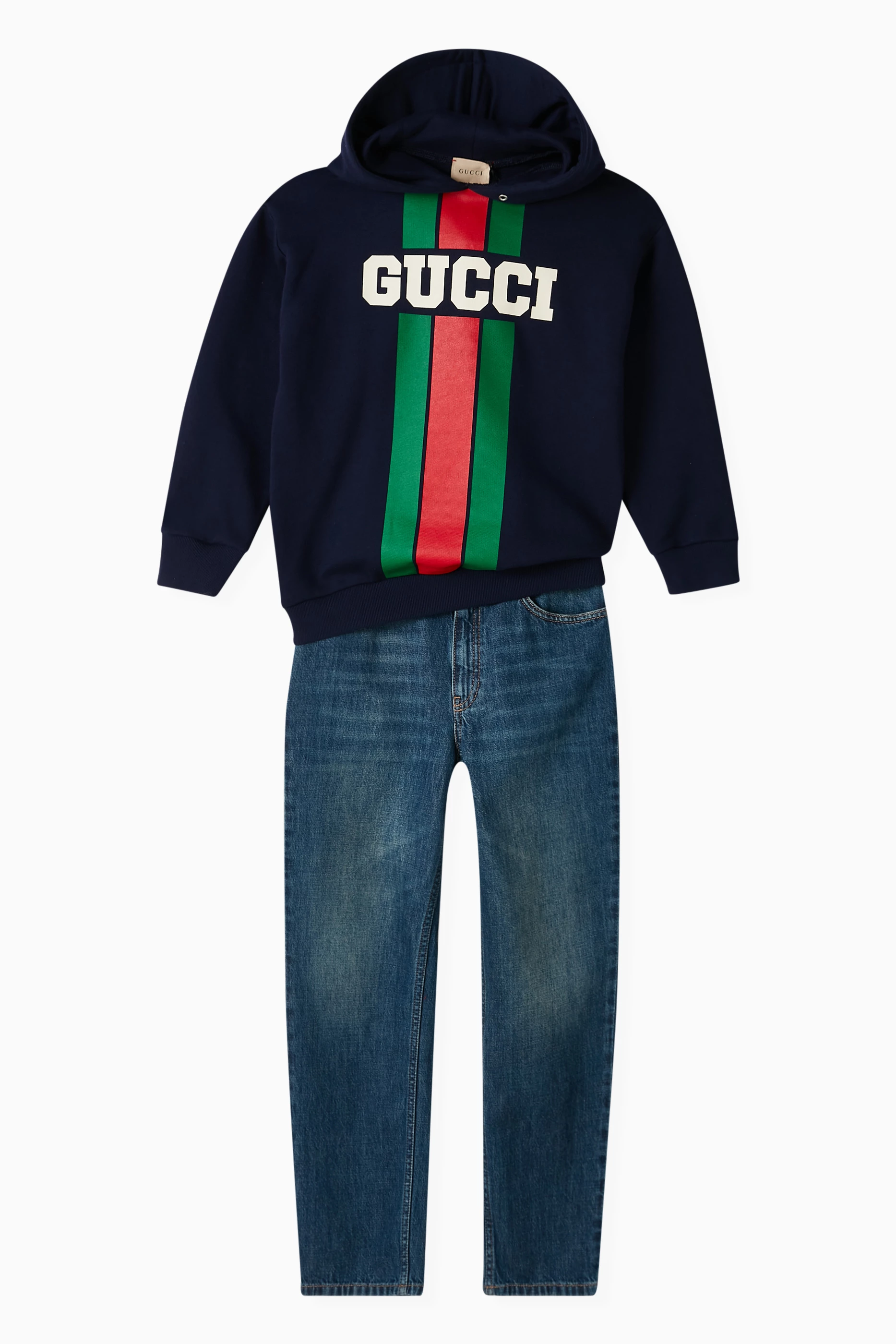 Discount Gucci Gucci Hoodie Children Buy Gucci Blue Web Hooded
