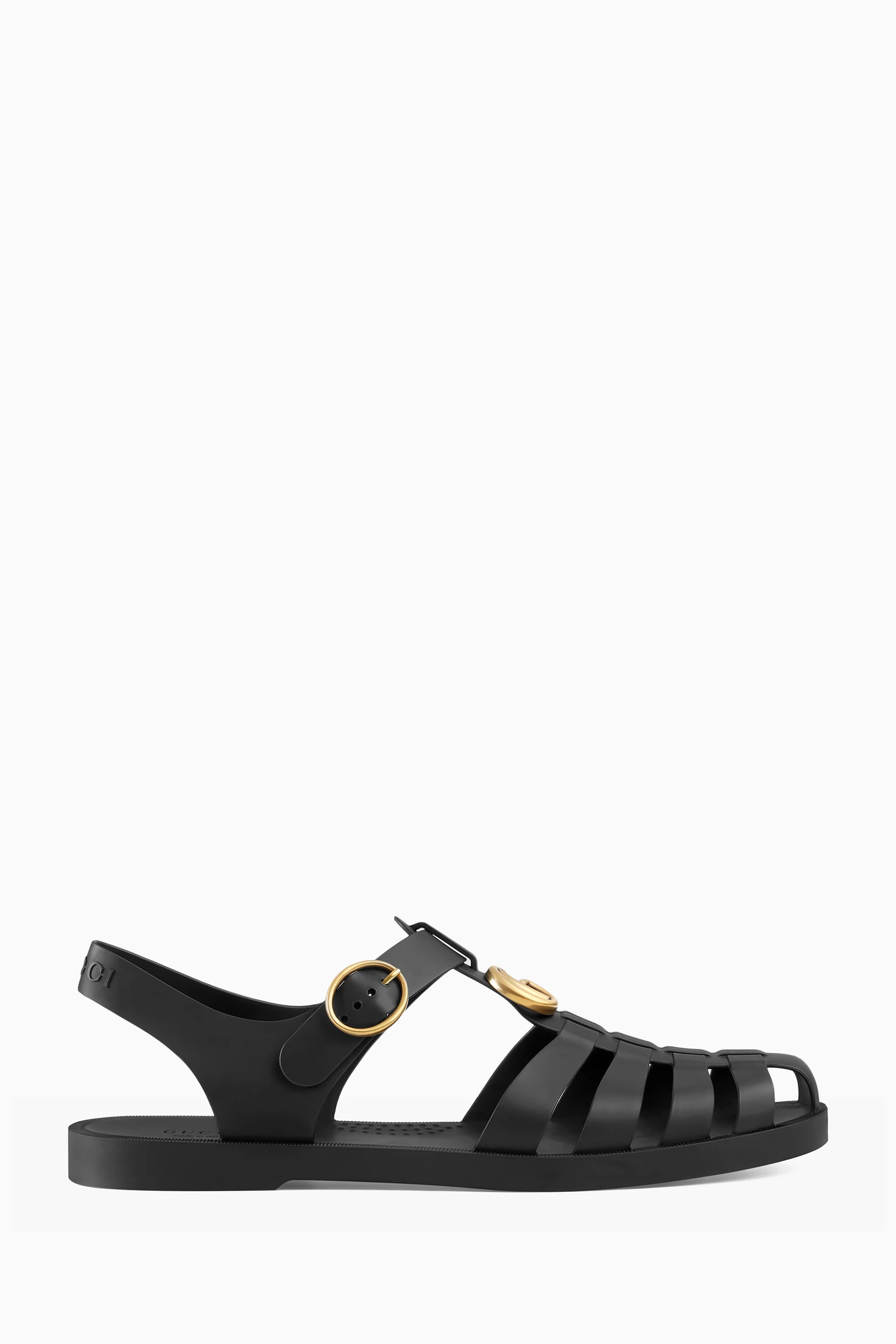 Buy Gucci Black Buckle Strap Sandals in Rubber For Men Online Ounass Saudi
