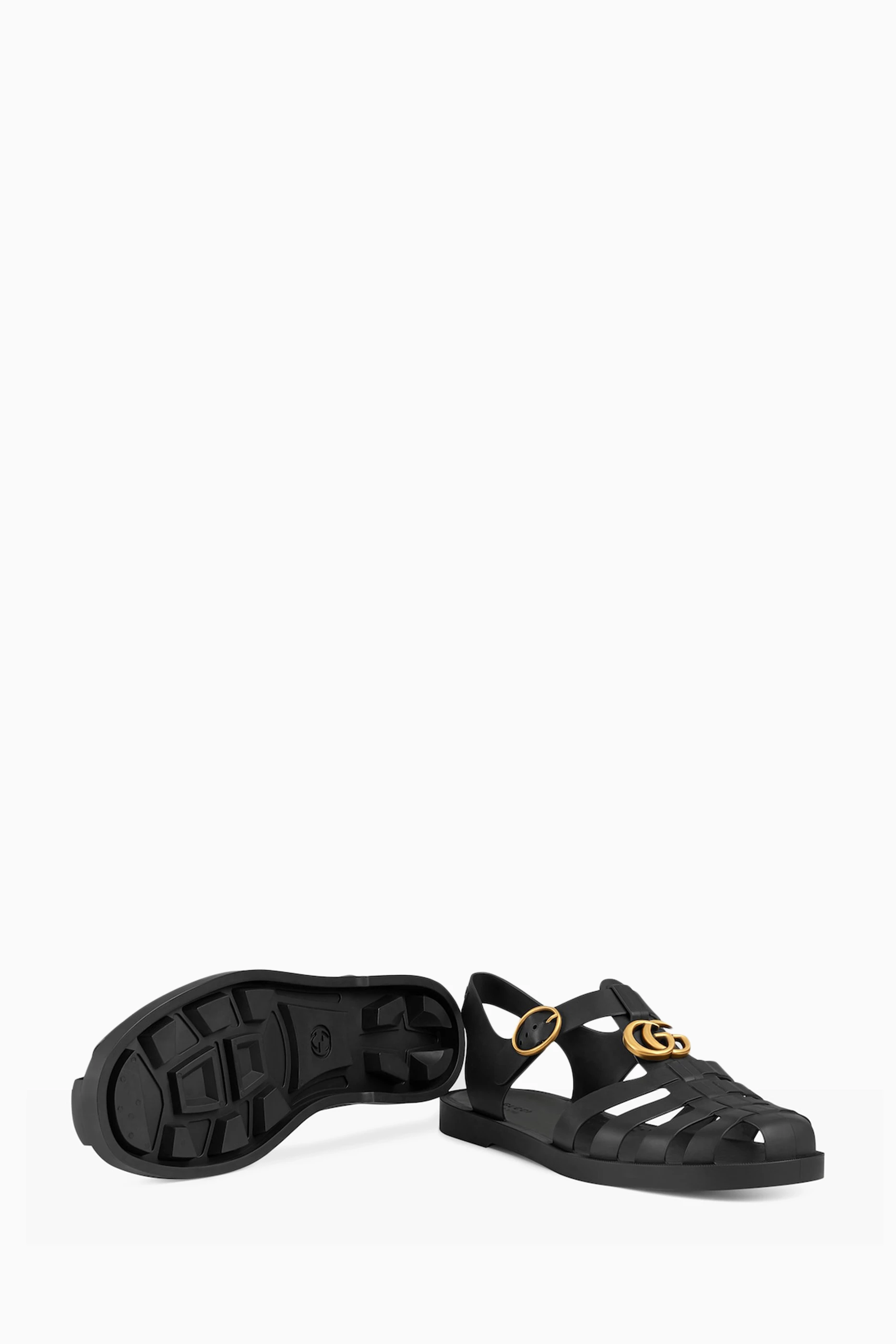 Buy Gucci Black Buckle Strap Sandals in Rubber For Men Online Ounass Saudi
