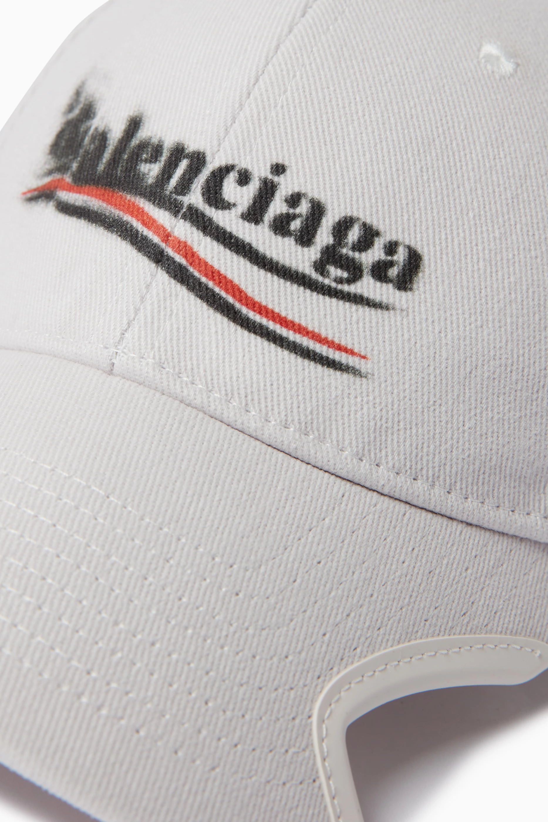 Buy Balenciaga White Political Stencil Cap in Cotton For UNISEX