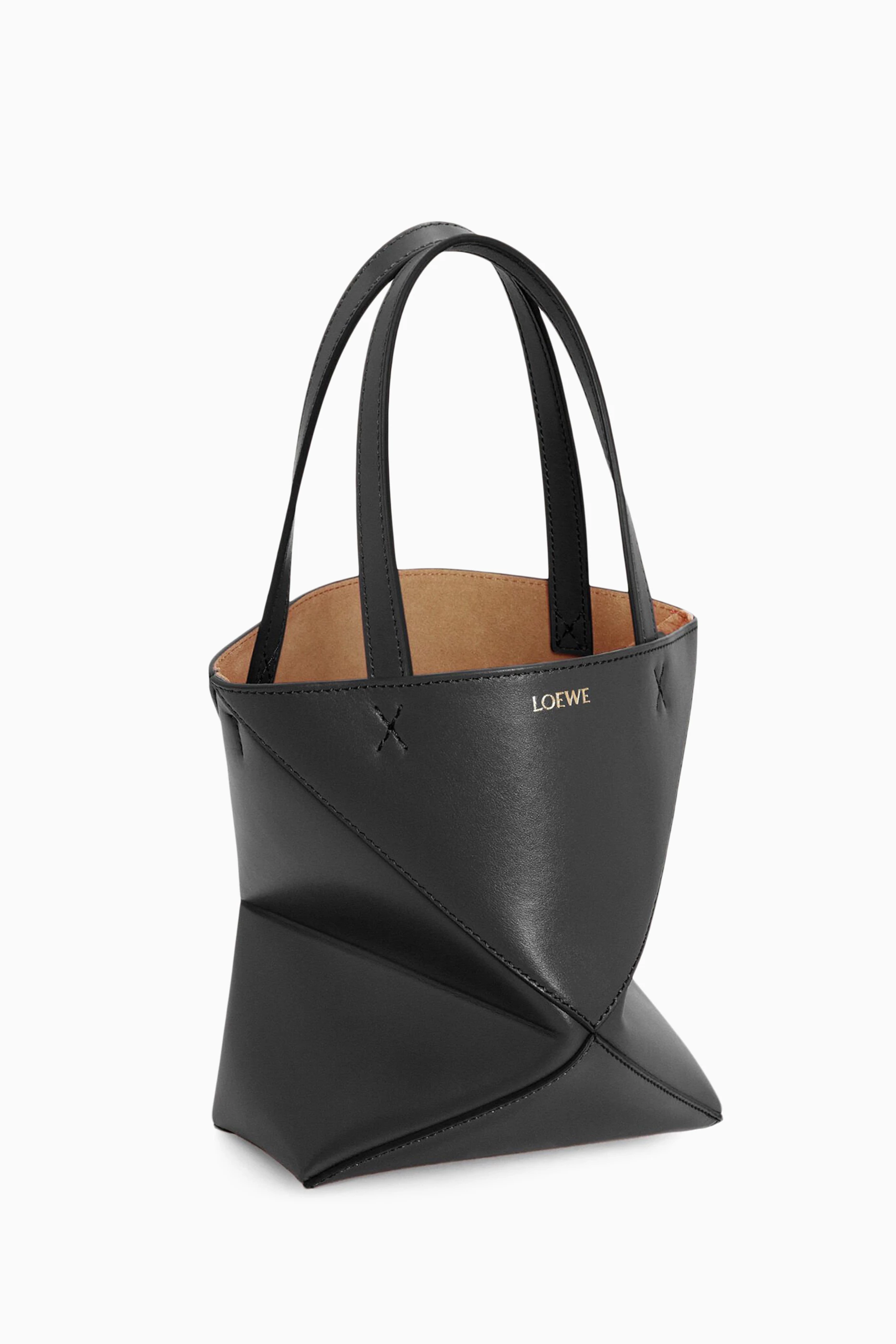 Buy LOEWE Black Mini Puzzle Fold Tote Bag in Leather For Women Online Ounass Saudi